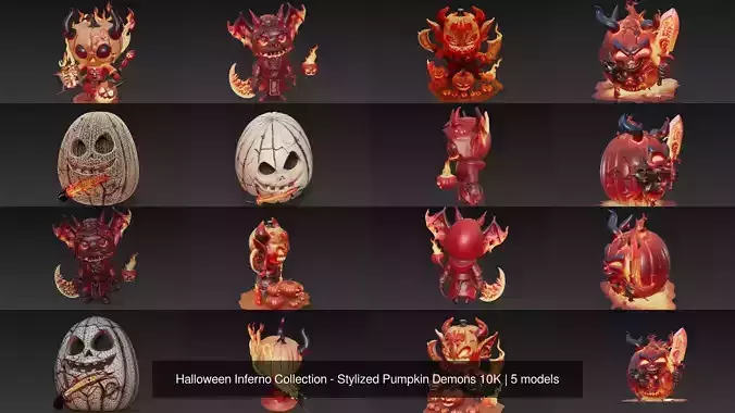 Halloween Inferno Collection - Stylized Pumpkin Demons 10K 