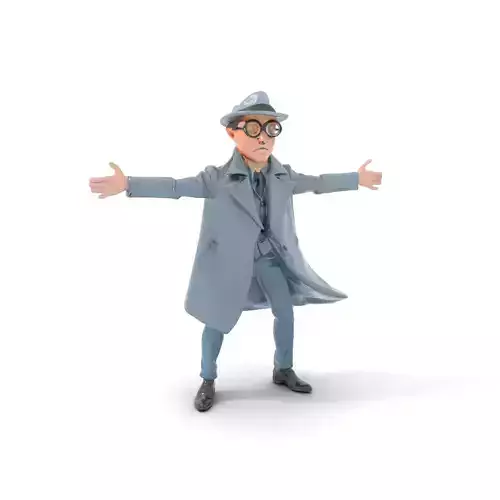 Gray Detective Outfit model pack