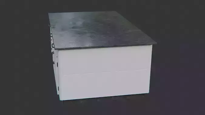 Lab Counter with Dark Top and White Base