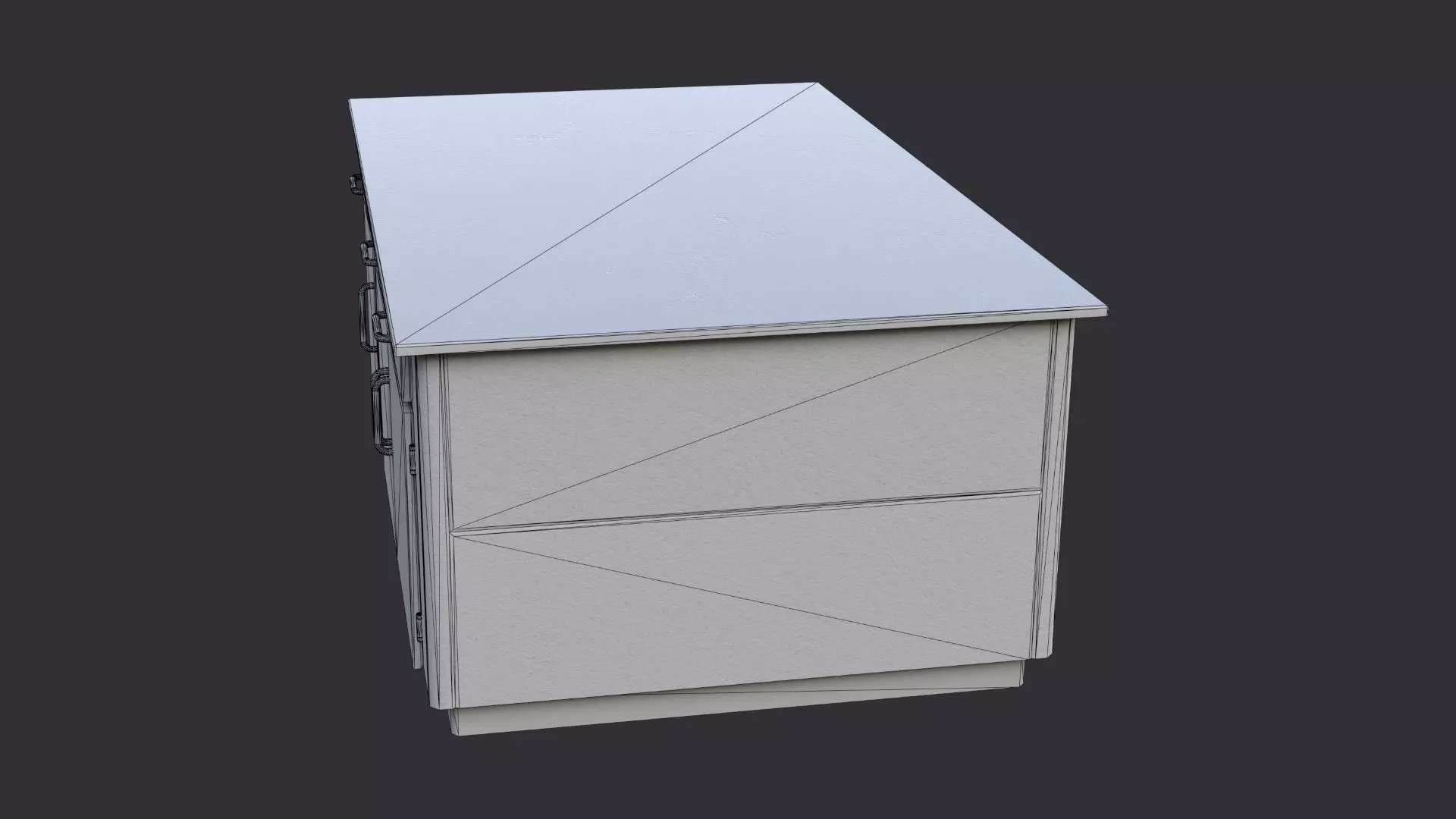 Lab Counter with Dark Top and White Base Low-poly 3D model_7