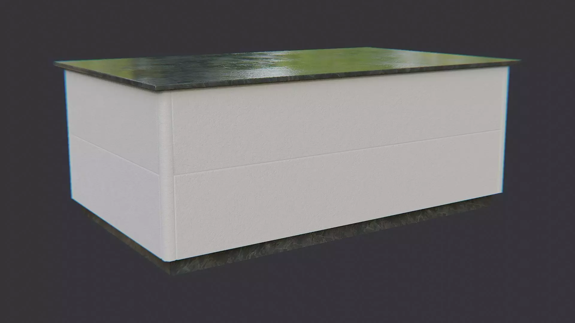 Lab Counter with Dark Top and White Base Low-poly 3D model_2