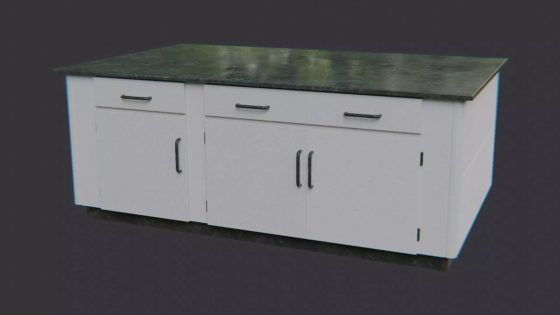 Lab Counter with Dark Top and White Base Low-poly 3D model_1