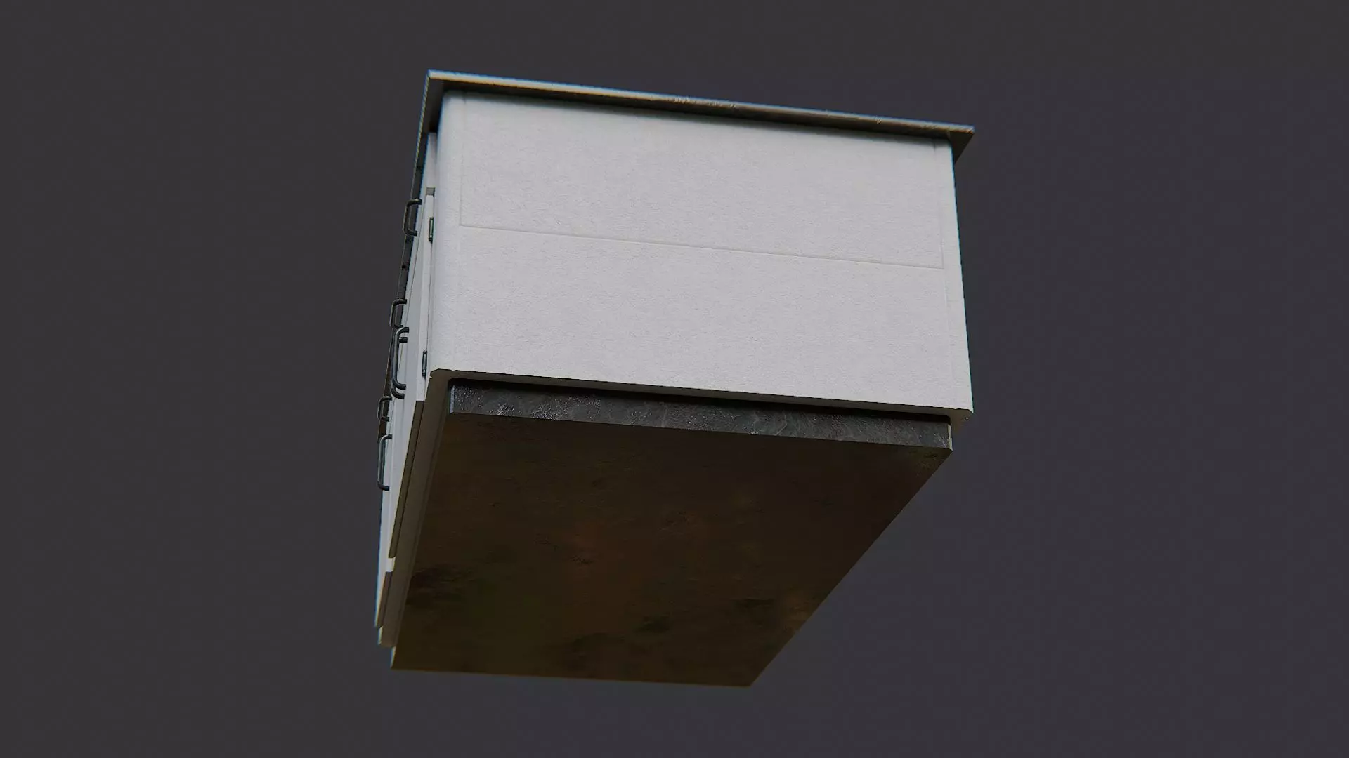 Lab Counter with Dark Top and White Base Low-poly 3D model_5