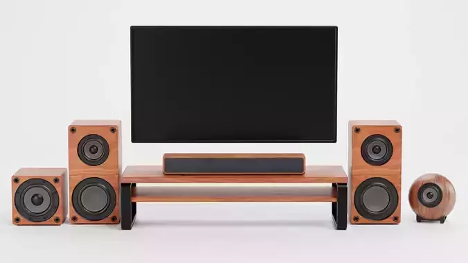 TV Unit with Flat Screen and Sound System V4 - Home Cinema