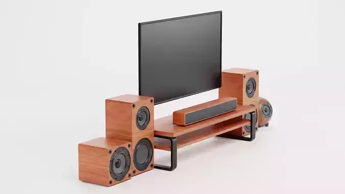 TV Unit with Flat Screen and Sound System V4 - Home Cinema