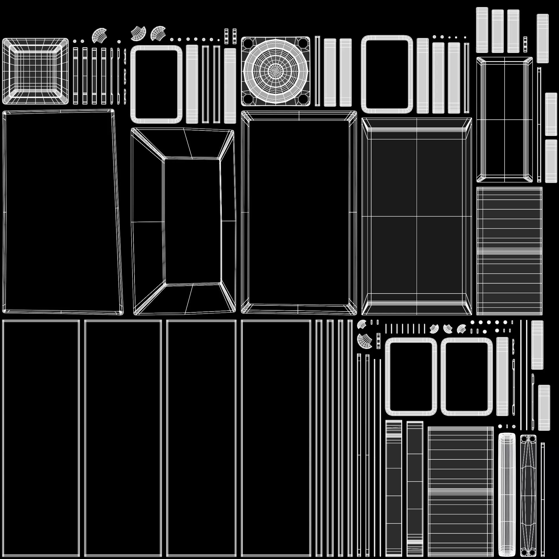 TV Unit with Flat Screen and Sound System V5 - Home Cinema Low-poly 3D model_6