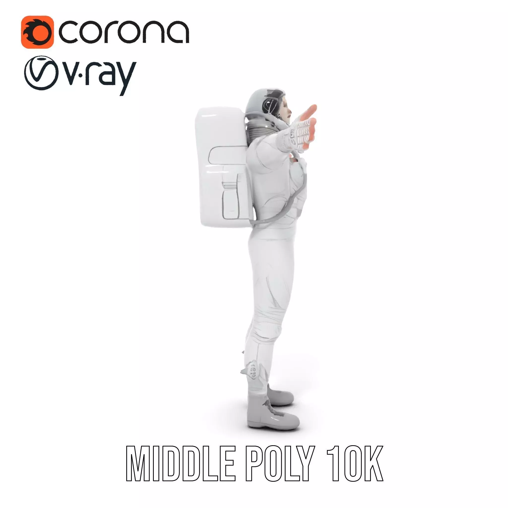 White Space Suit model pack Low-poly 3D model_6