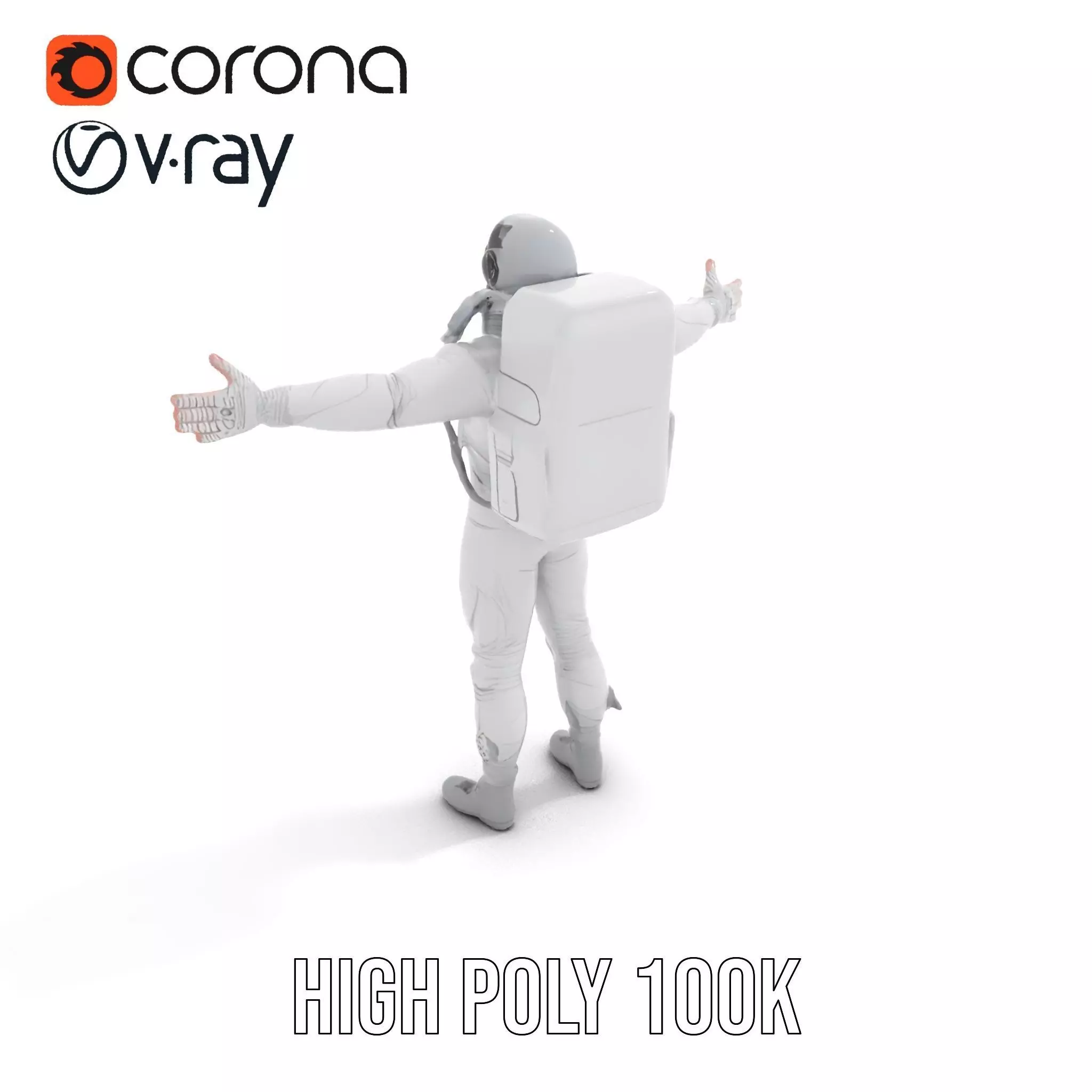 White Space Suit model pack Low-poly 3D model_18