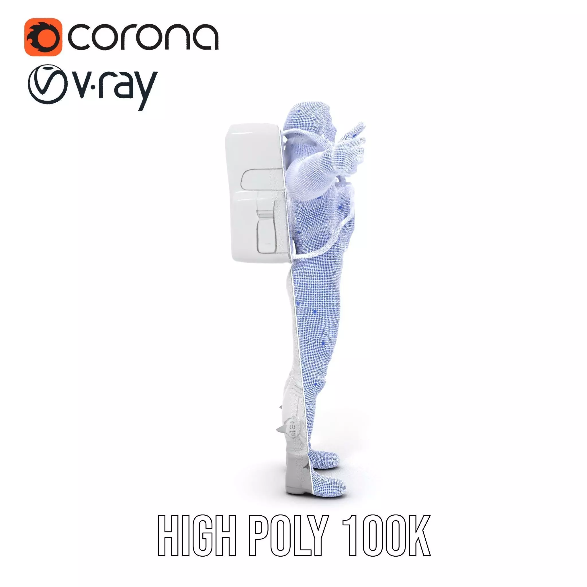 White Space Suit model pack Low-poly 3D model_34