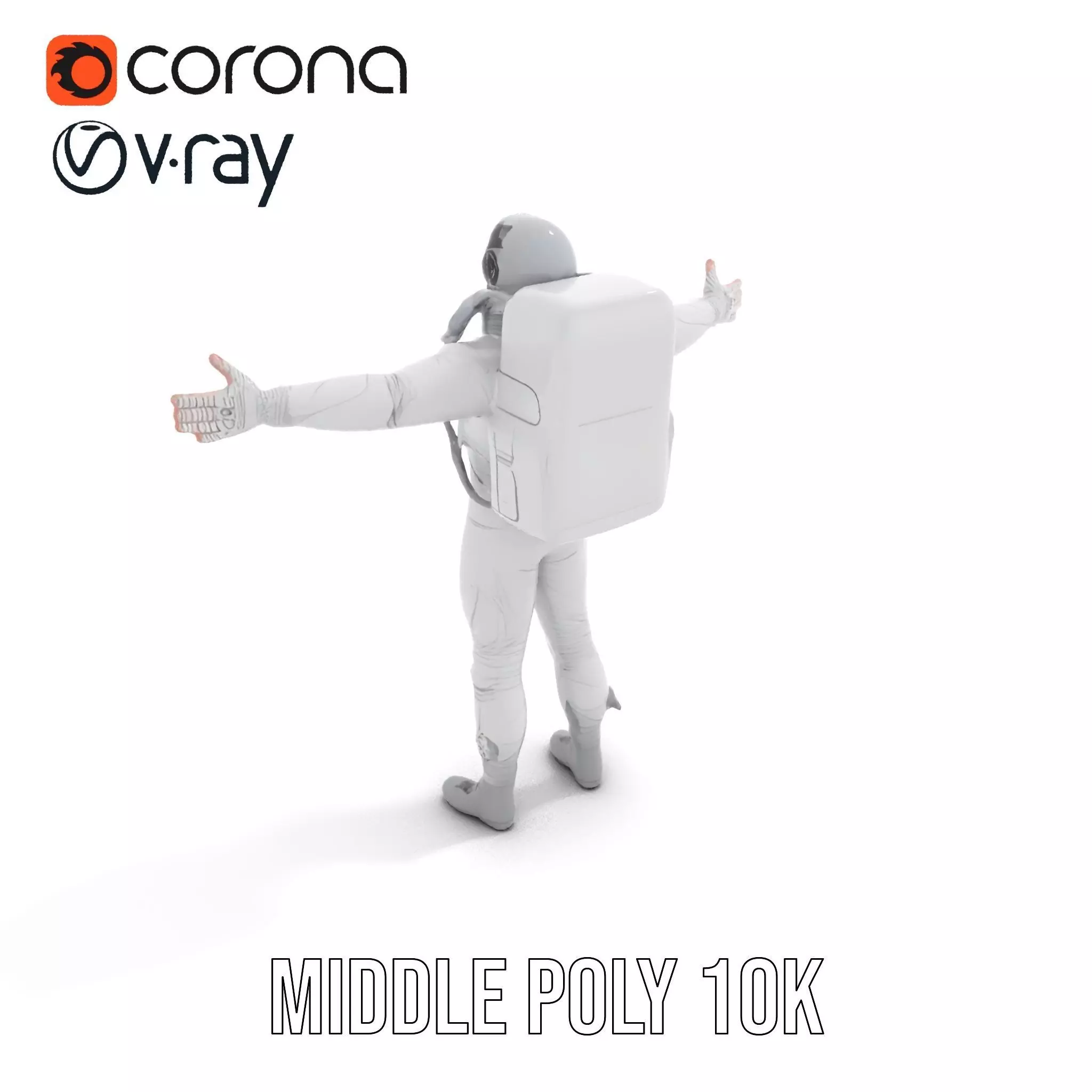 White Space Suit model pack Low-poly 3D model_11