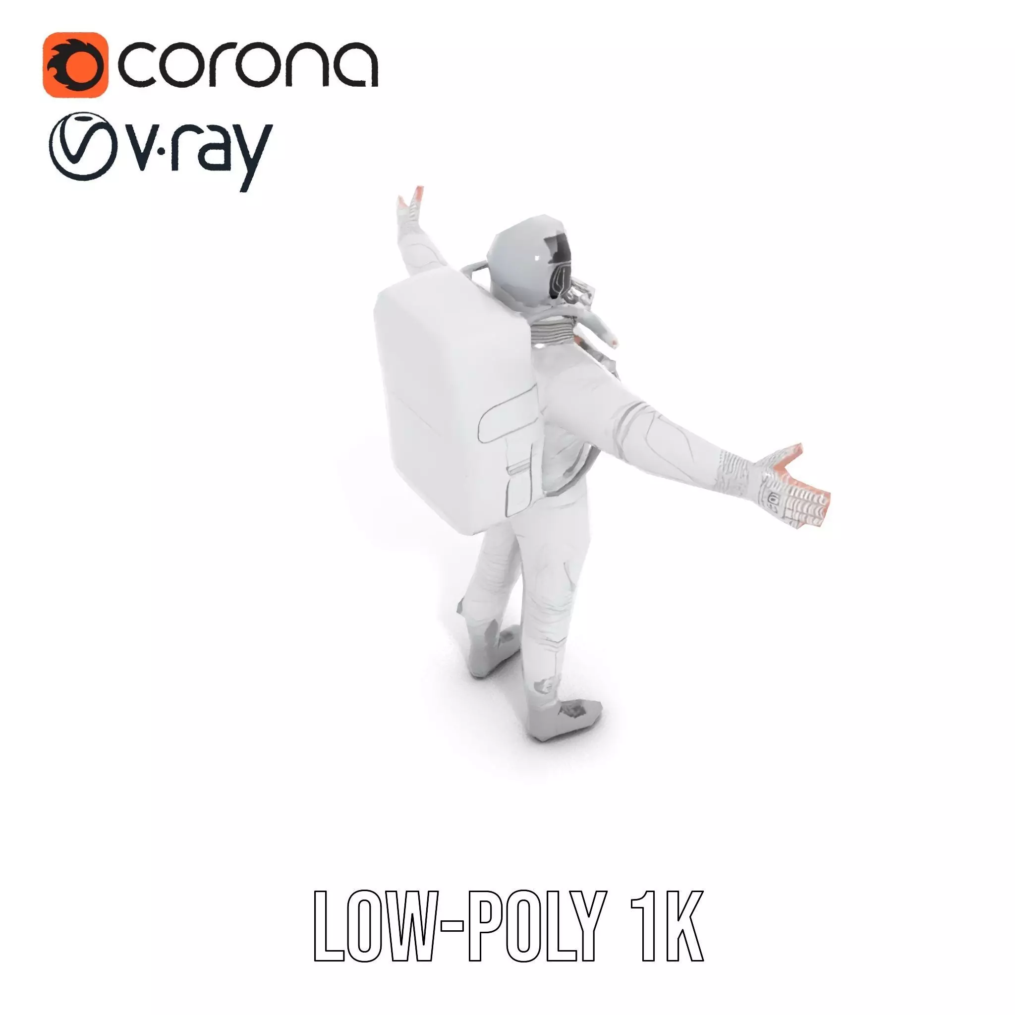 White Space Suit model pack Low-poly 3D model_14