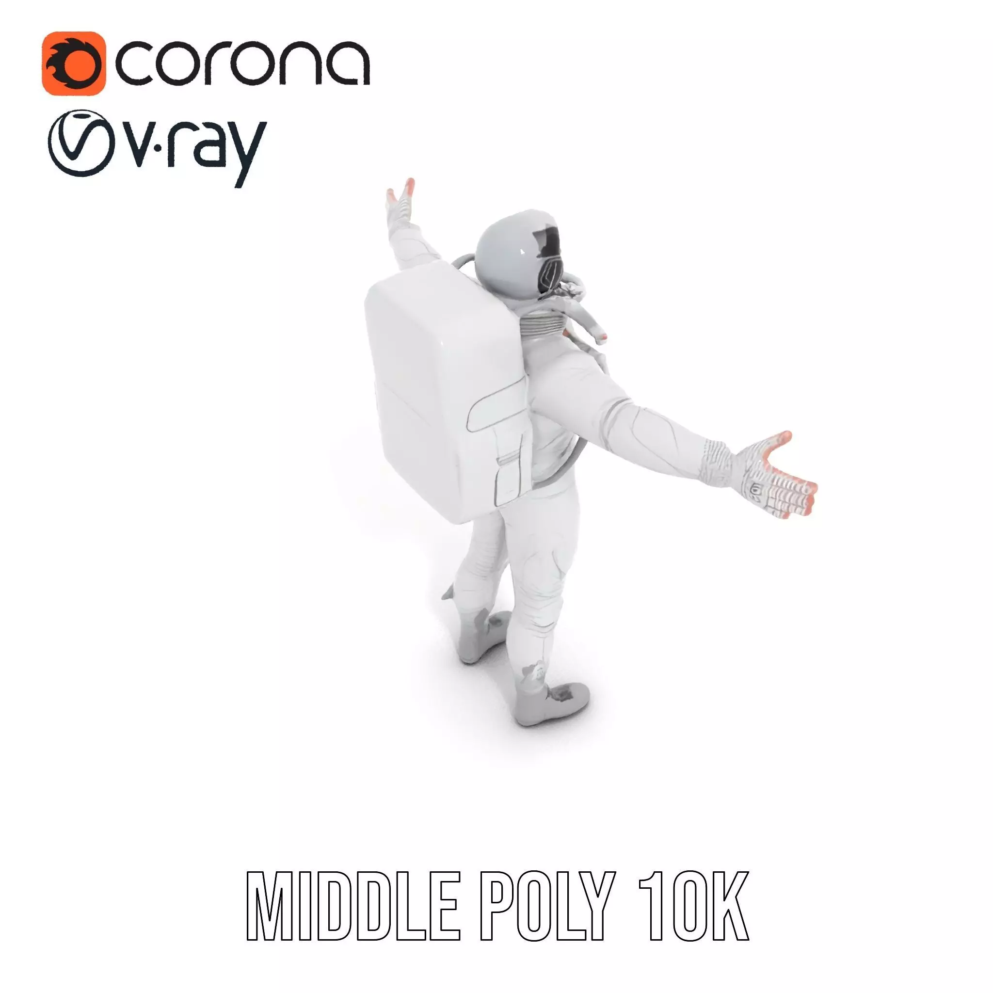 White Space Suit model pack Low-poly 3D model_19