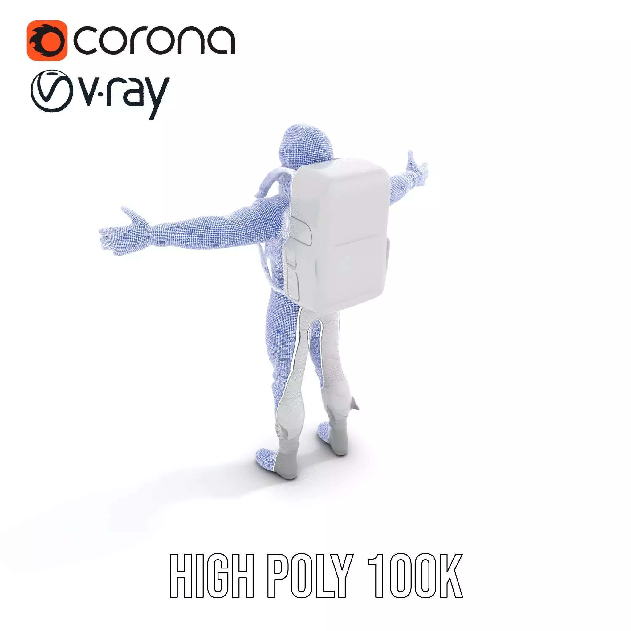 White Space Suit model pack Low-poly 3D model_26