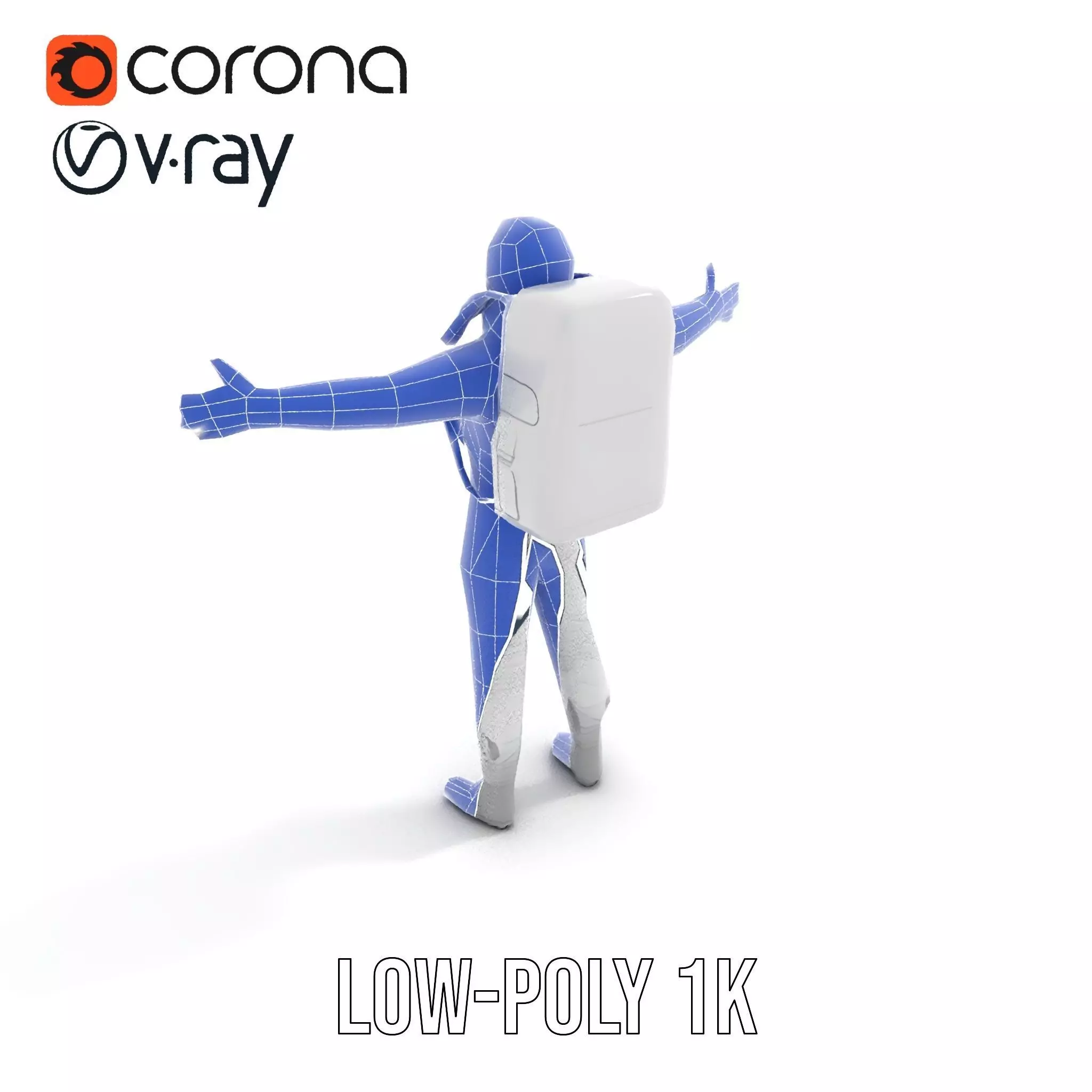 White Space Suit model pack Low-poly 3D model_28