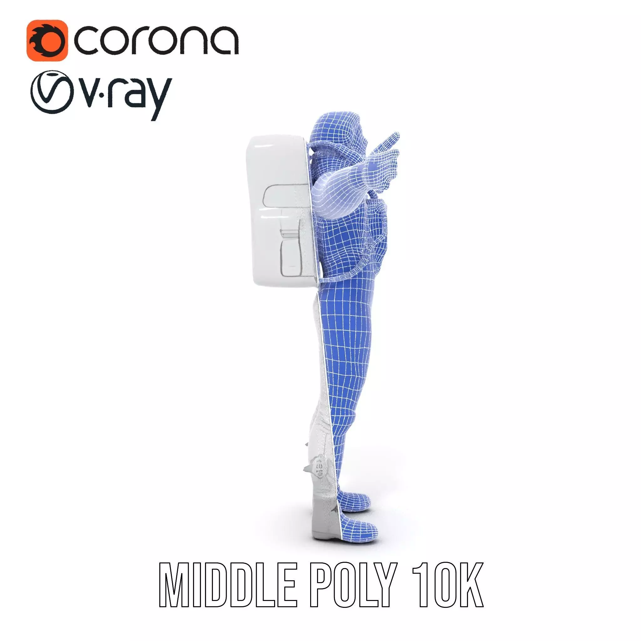 White Space Suit model pack Low-poly 3D model_24