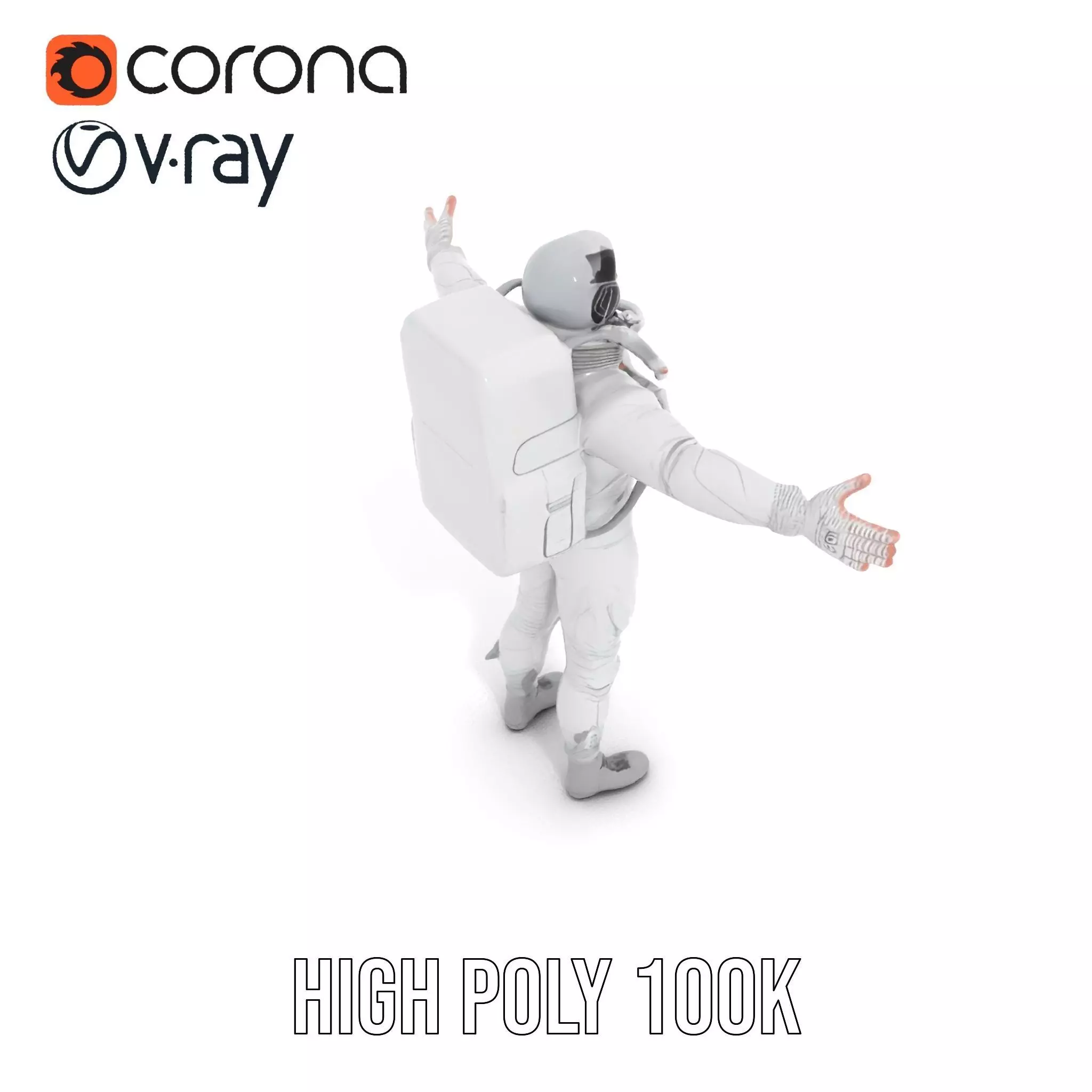 White Space Suit model pack Low-poly 3D model_15