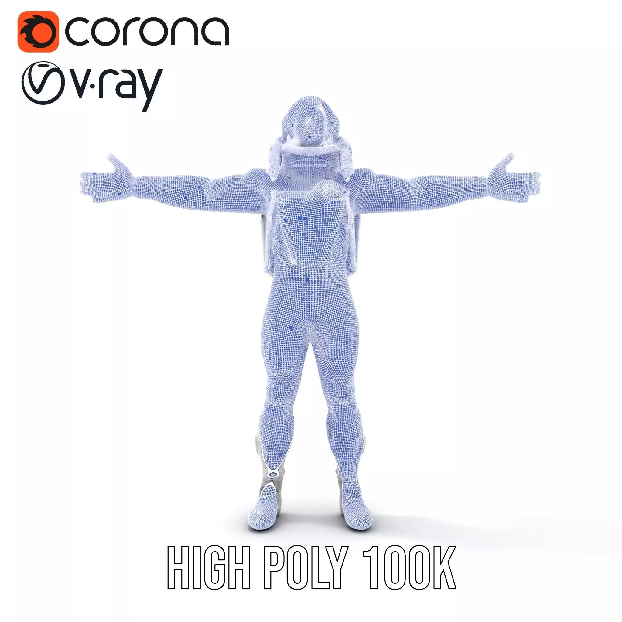 White Space Suit model pack Low-poly 3D model_33