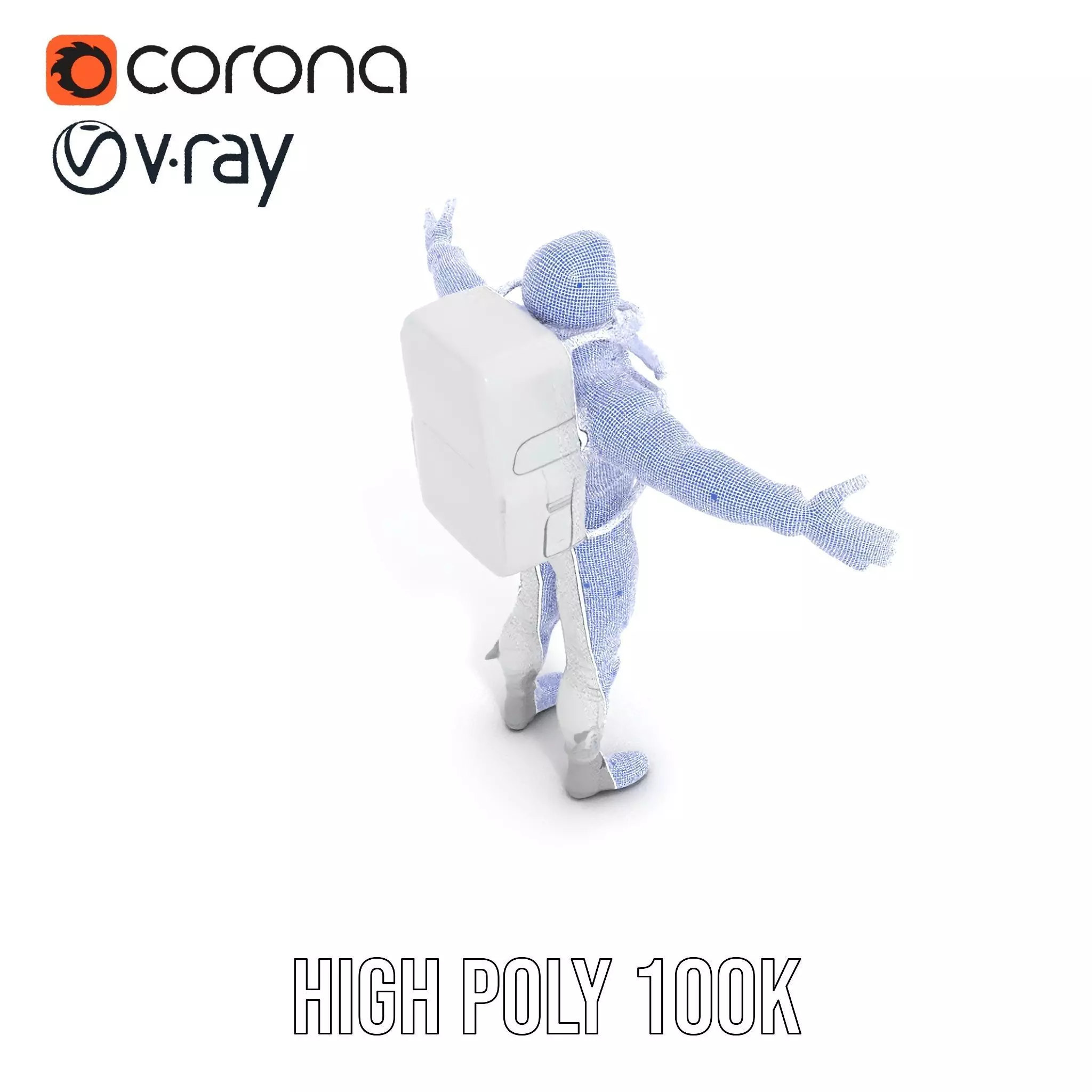 White Space Suit model pack Low-poly 3D model_23