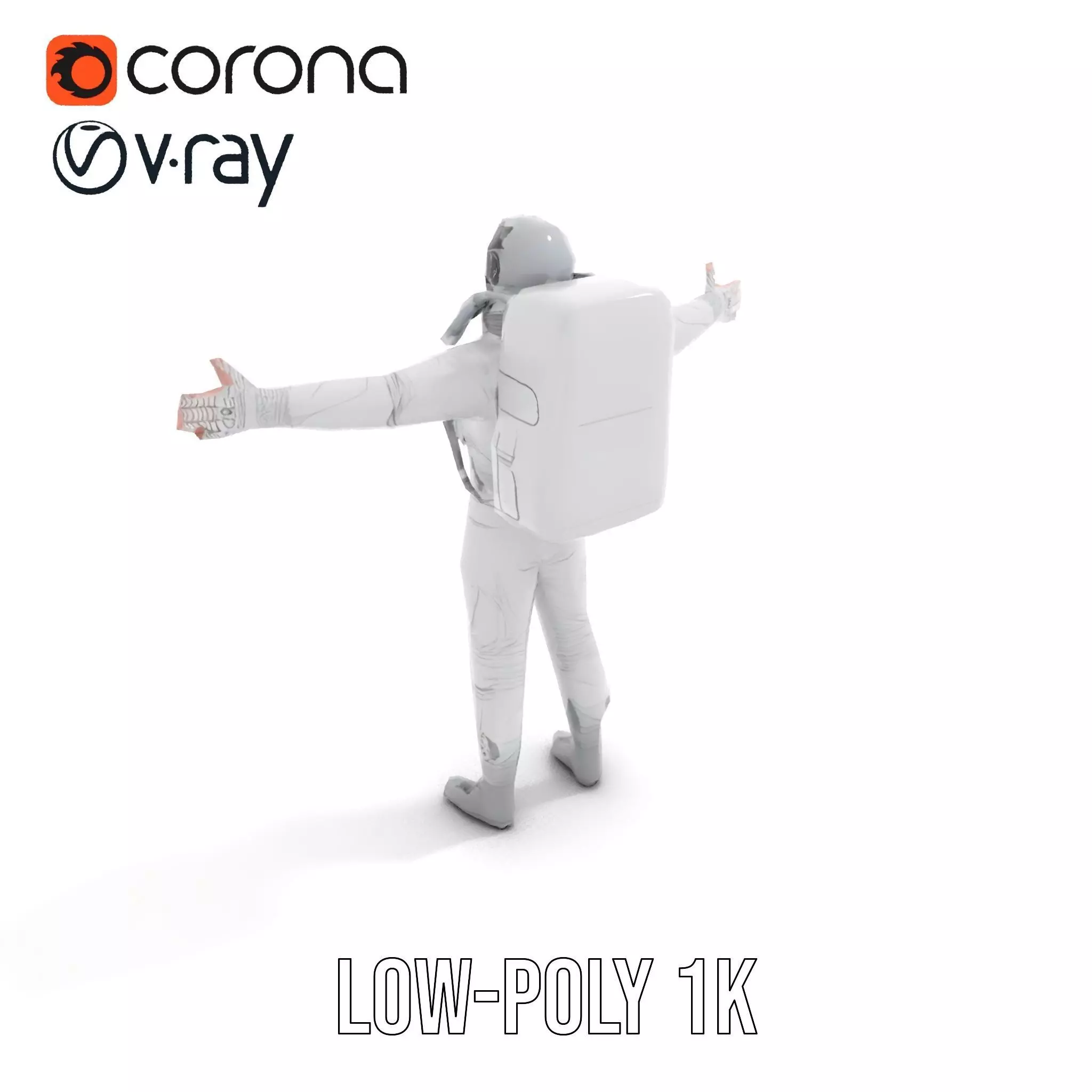 White Space Suit model pack Low-poly 3D model_7