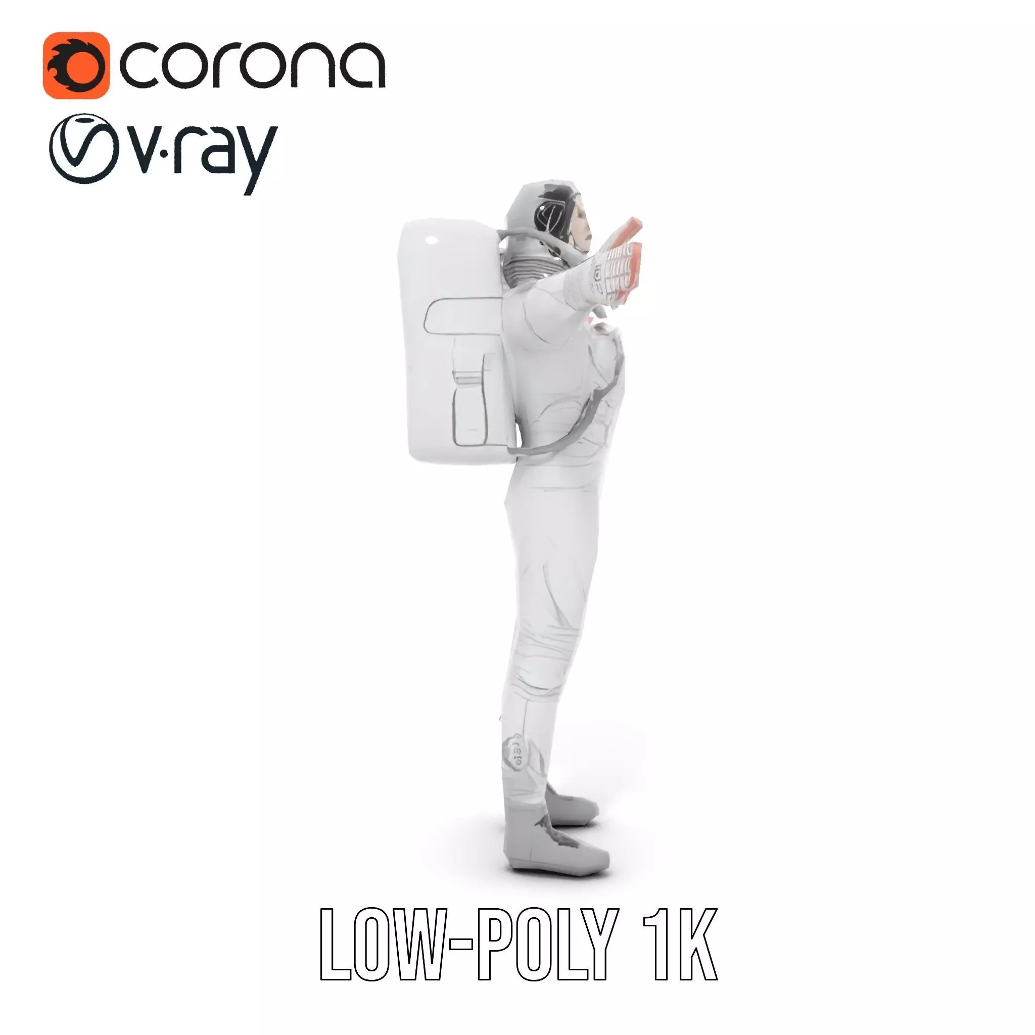 White Space Suit model pack Low-poly 3D model_22