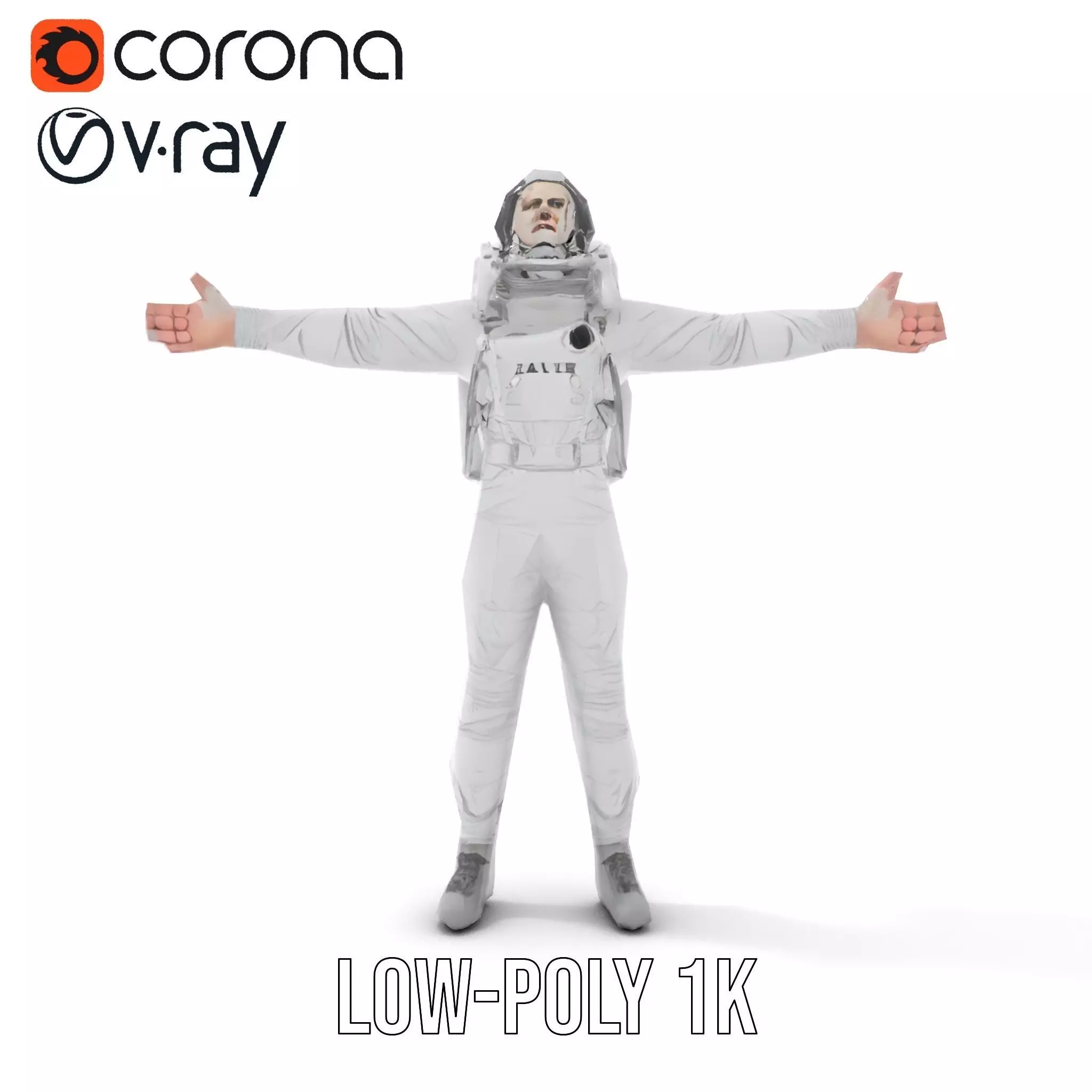 White Space Suit model pack Low-poly 3D model_9