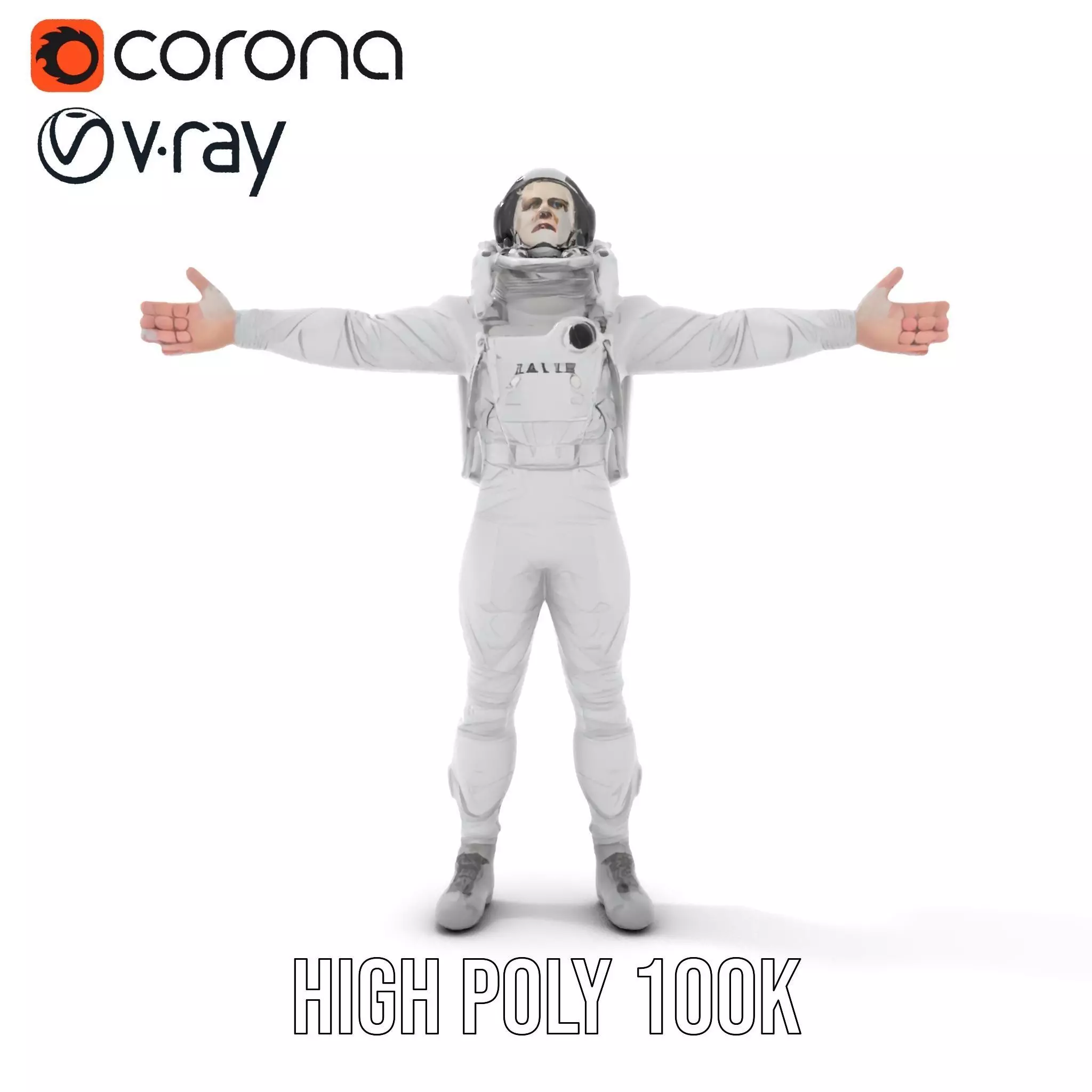 White Space Suit model pack Low-poly 3D model_32