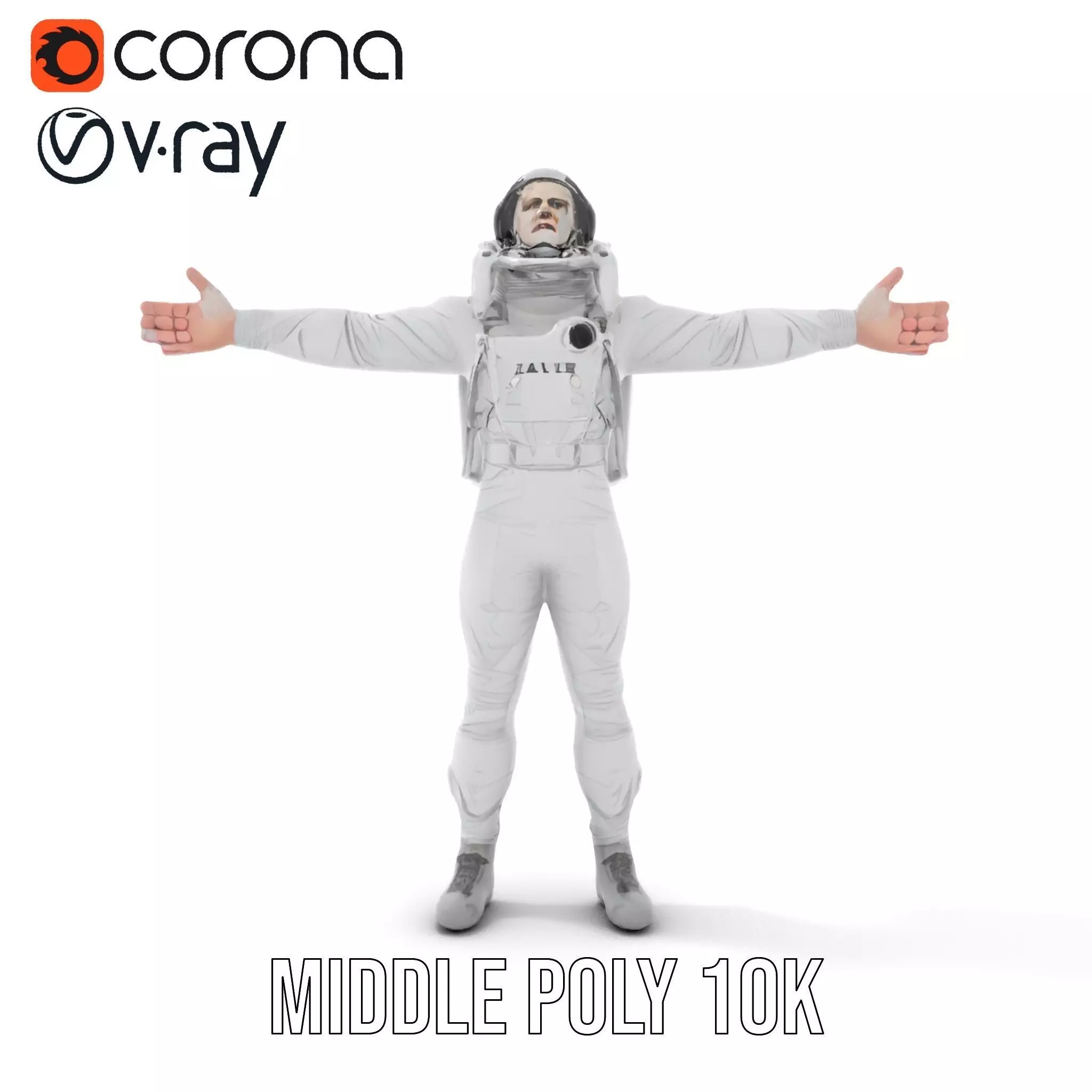 White Space Suit model pack Low-poly 3D model_16