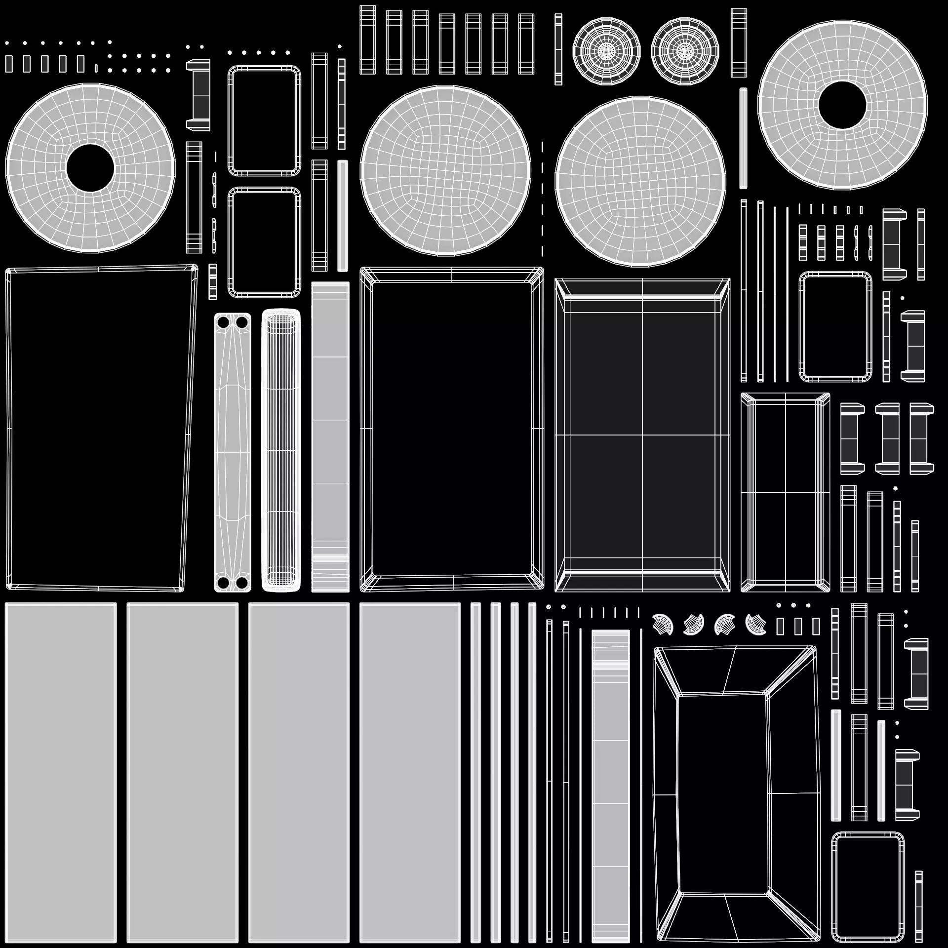 TV Unit with Flat Screen and Sound System V6 - Home Cinema Low-poly 3D model_6