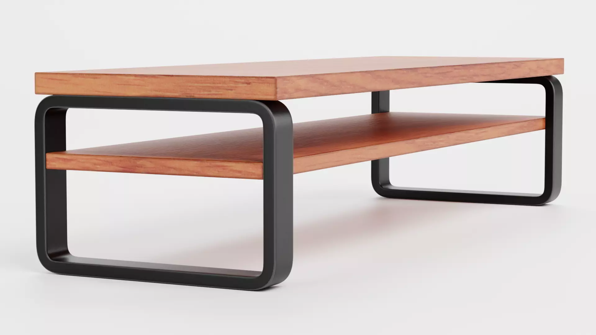 TV Table V1 - Universal Wooden Console Low-poly 3D model_4