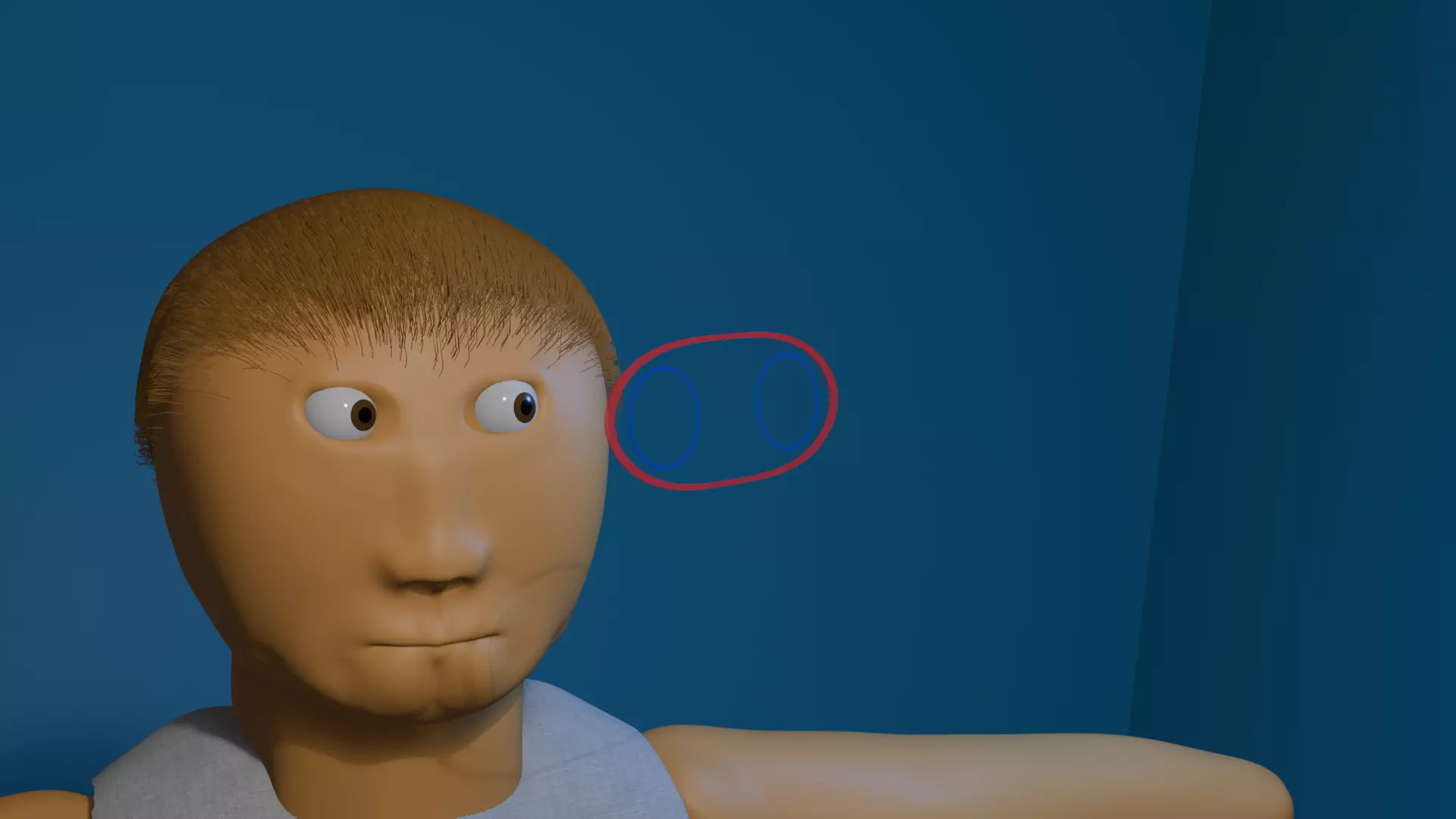 Advanced Man Model Eye Tracking No Rig Disconected Limbs Low-poly 3D model_4