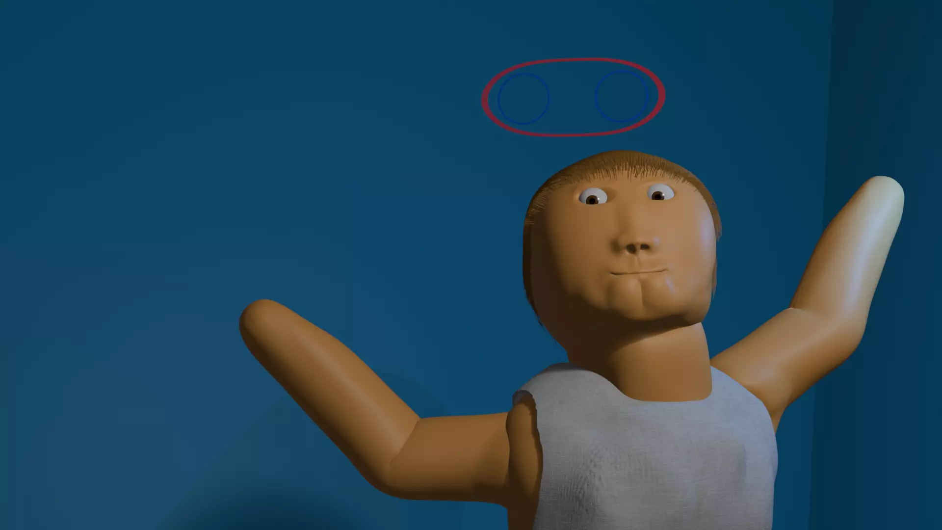 Advanced Man Model Eye Tracking No Rig Disconected Limbs Low-poly 3D model_8