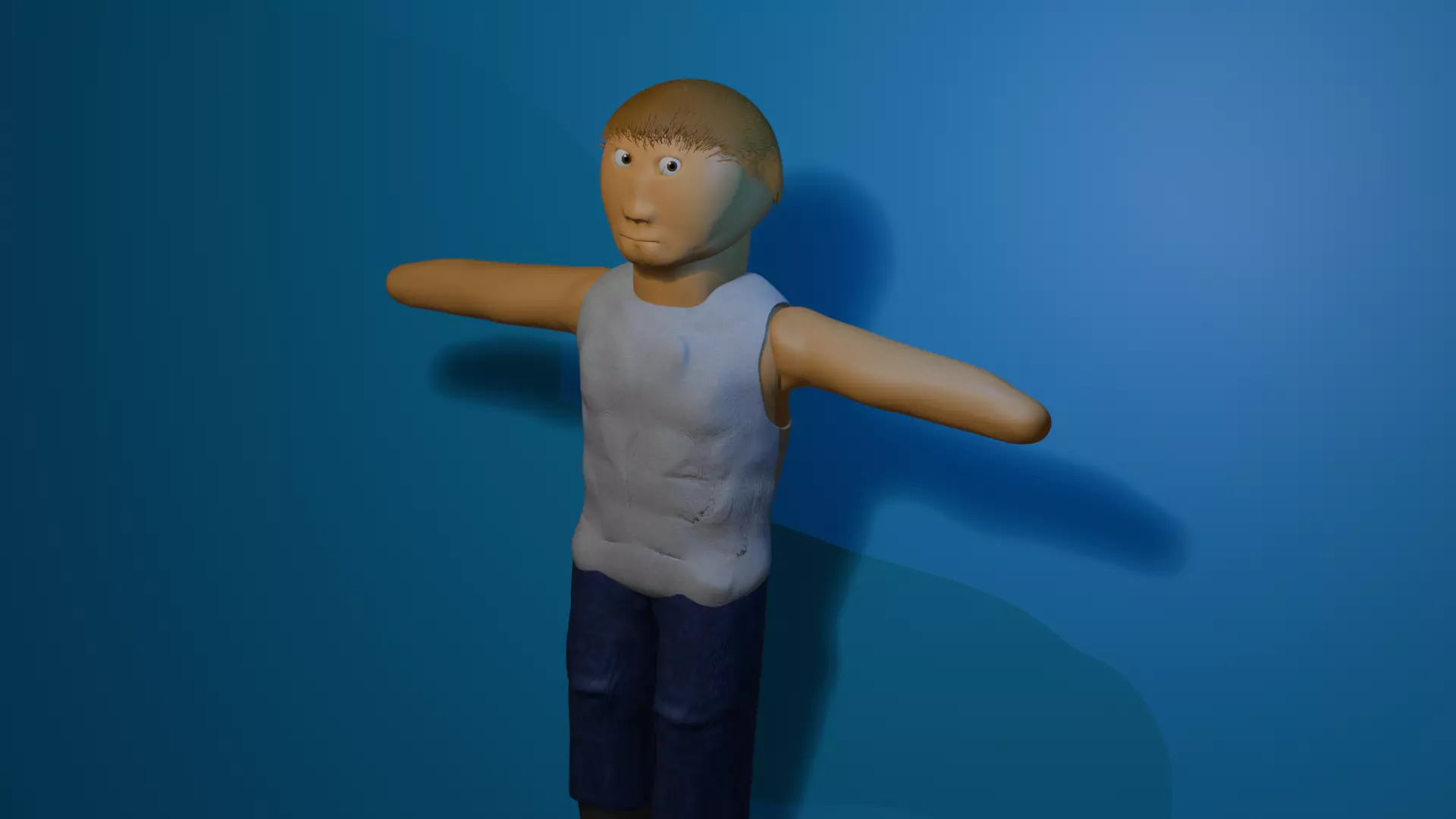 Advanced Man Model Eye Tracking No Rig Disconected Limbs Low-poly 3D model_0