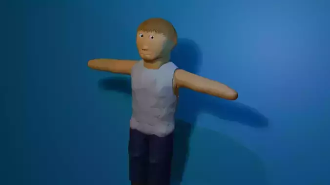 Advanced Man Model Eye Tracking No Rig Disconected Limbs Low-poly 3D model