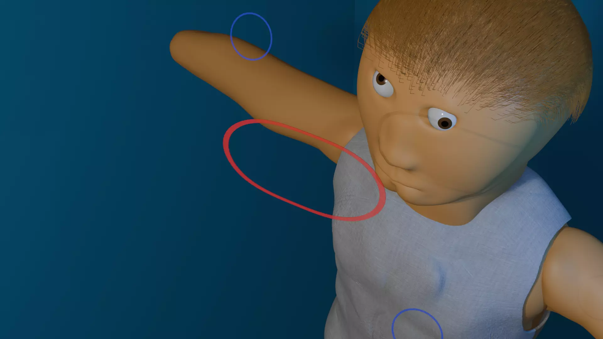 Advanced Man Model Eye Tracking No Rig Disconected Limbs Low-poly 3D model_6