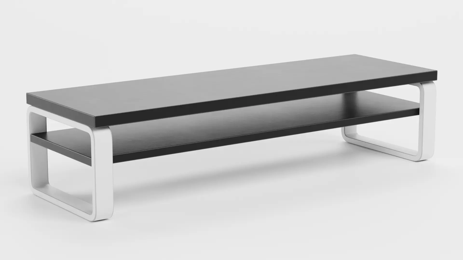 TV Table V2 - Universal Black Console Low-poly 3D model_3