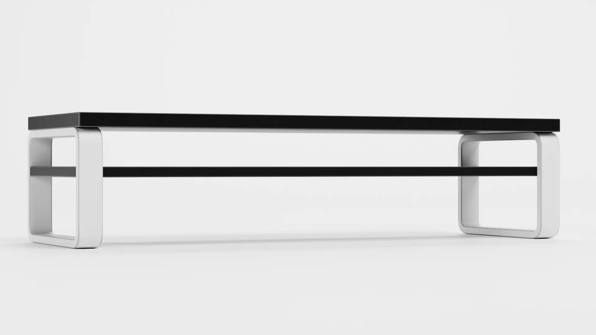 TV Table V2 - Universal Black Console Low-poly 3D model_2