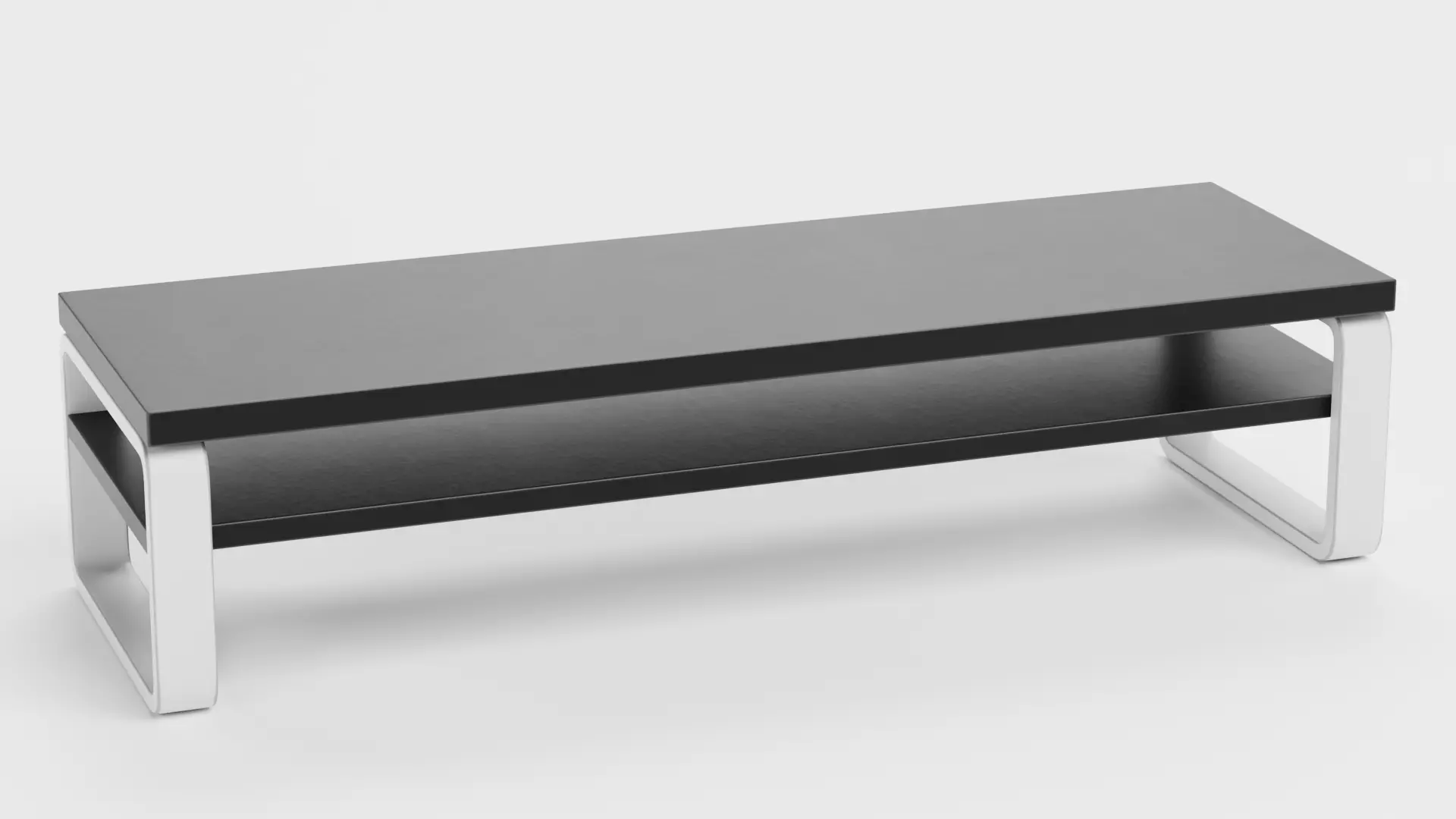 TV Table V2 - Universal Black Console Low-poly 3D model_0