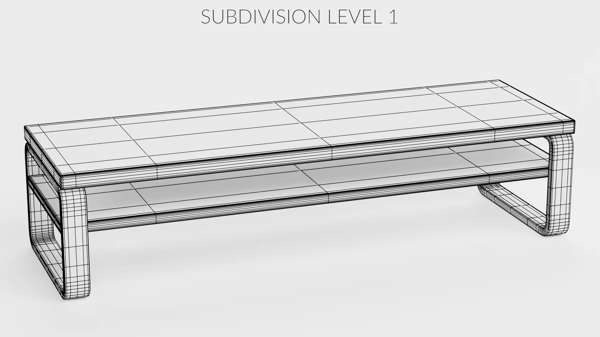 TV Table V2 - Universal Black Console Low-poly 3D model_8