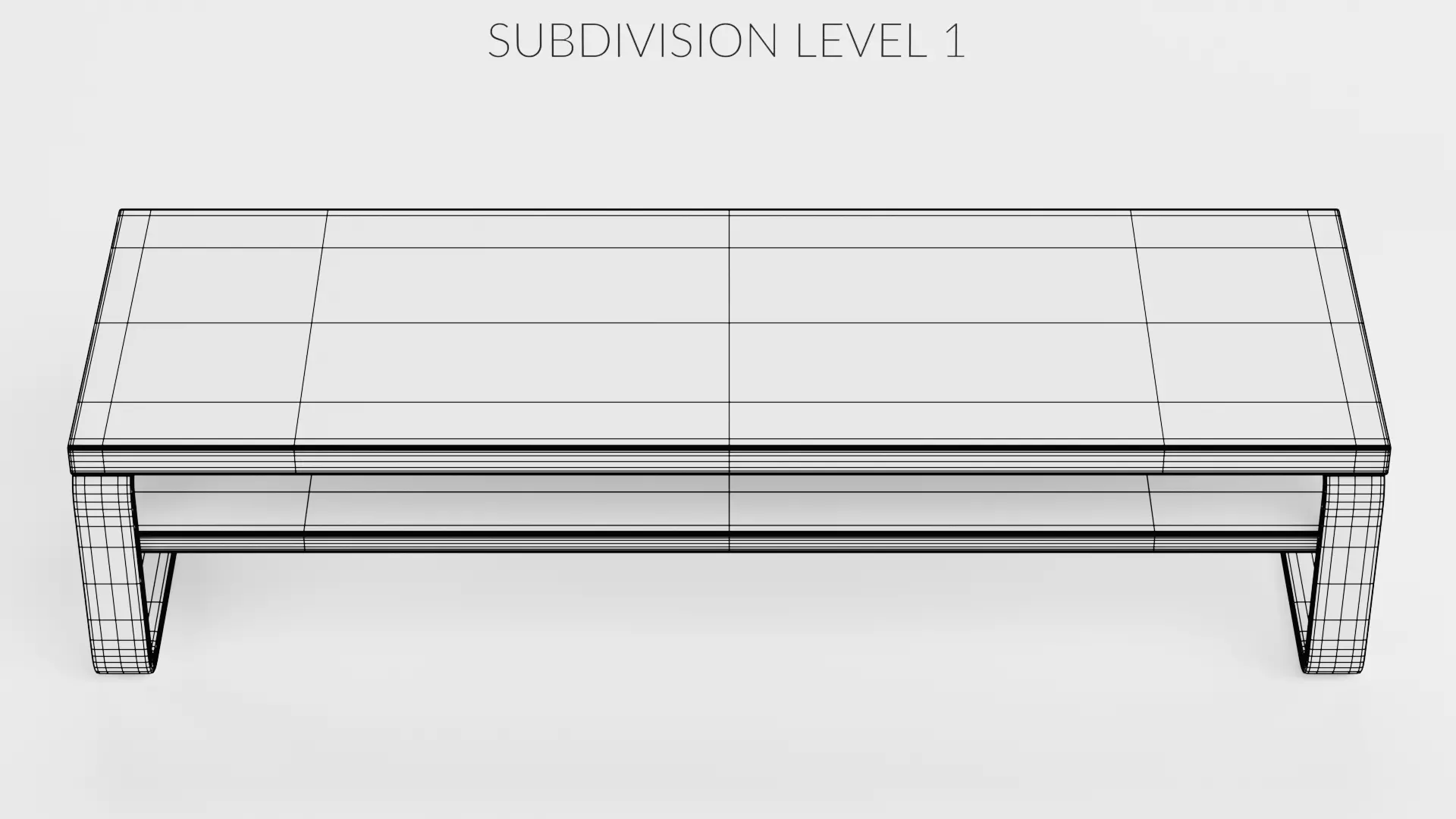 TV Table V2 - Universal Black Console Low-poly 3D model_10