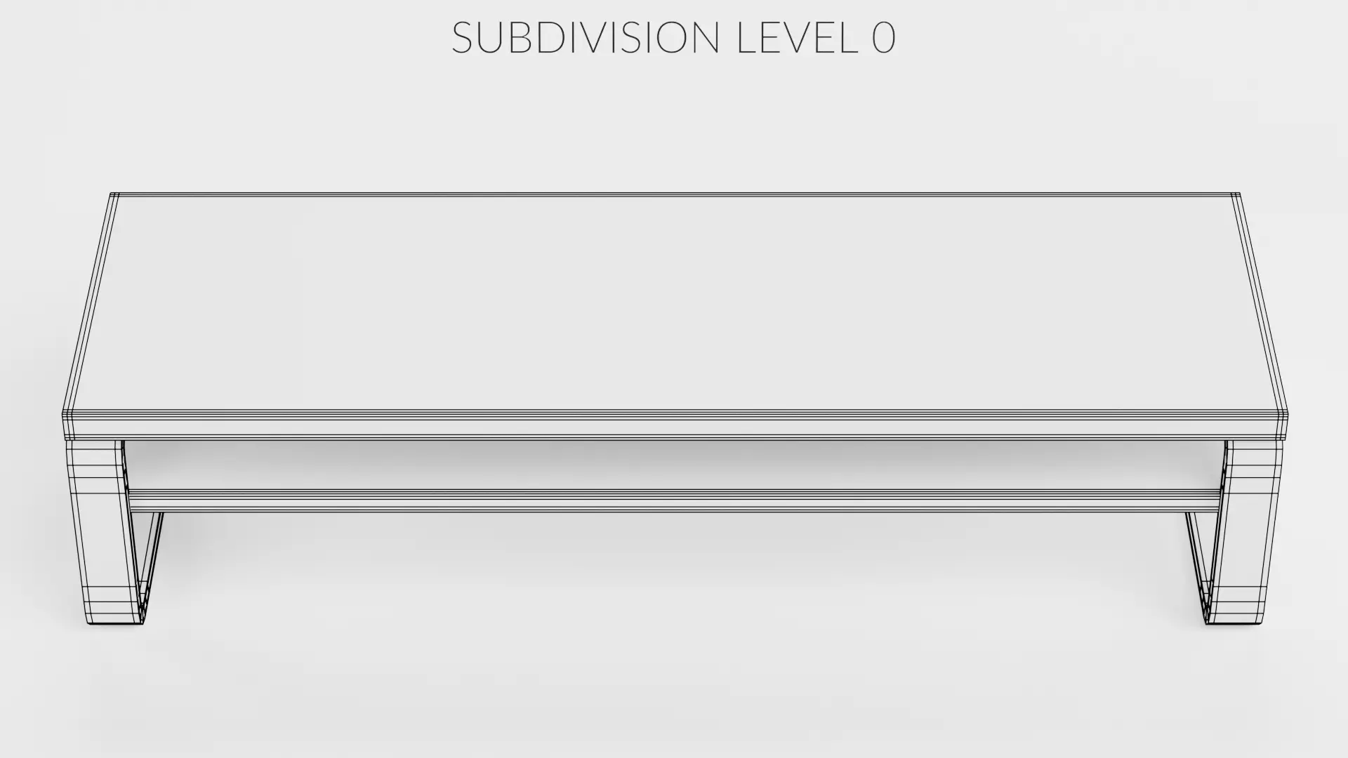 TV Table V2 - Universal Black Console Low-poly 3D model_9