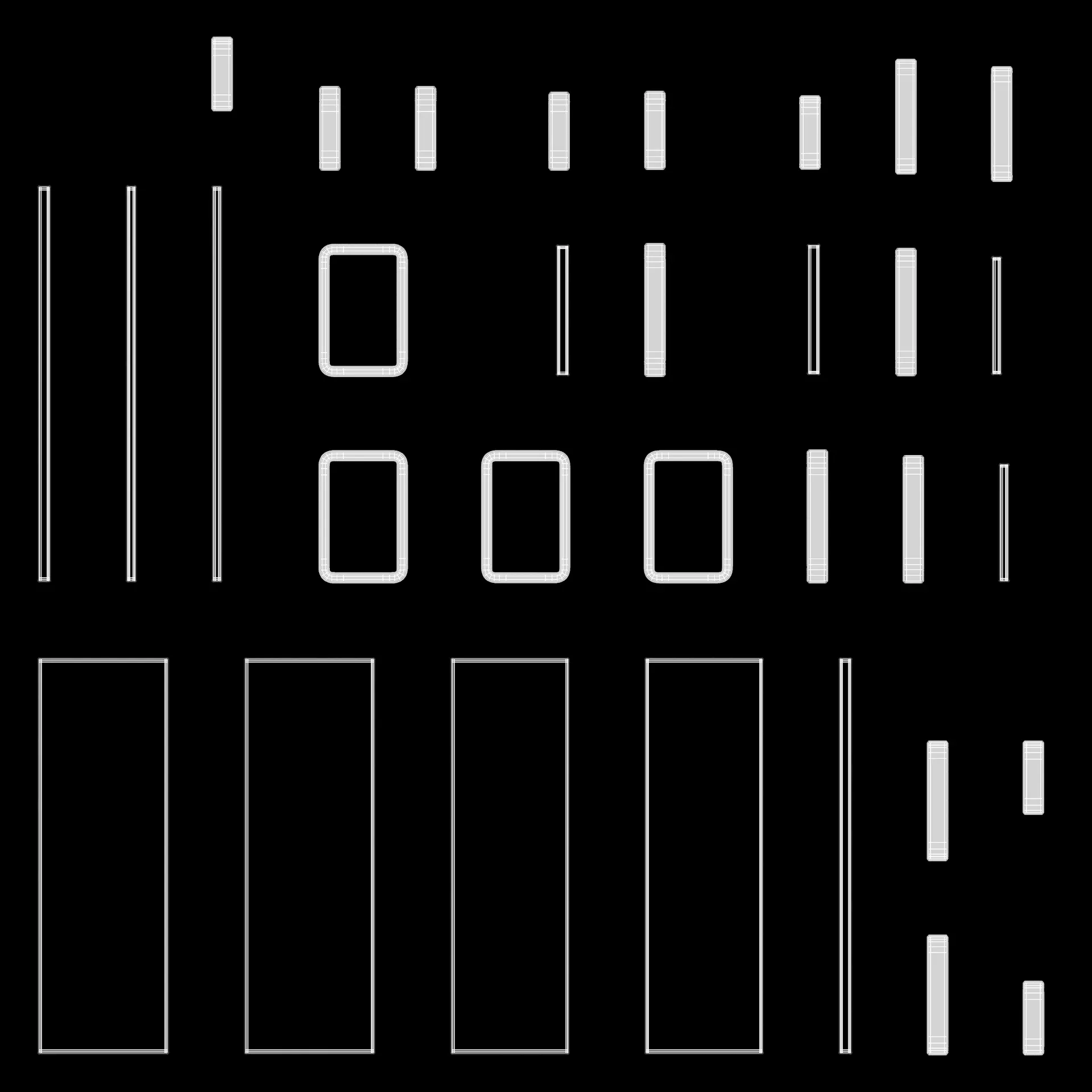 TV Table V2 - Universal Black Console Low-poly 3D model_5