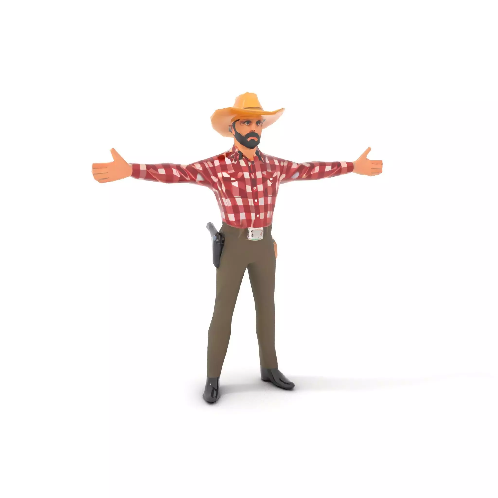 Cowboy Outfit Character model pack Low-poly 3D model_7