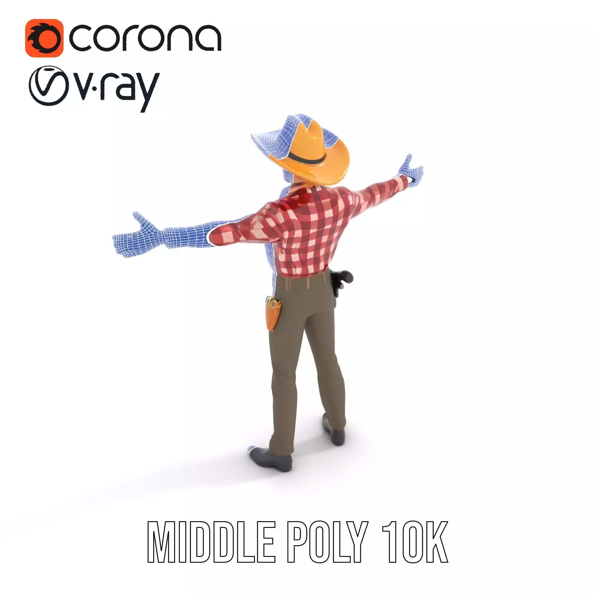 Cowboy Outfit Character model pack Low-poly 3D model_24