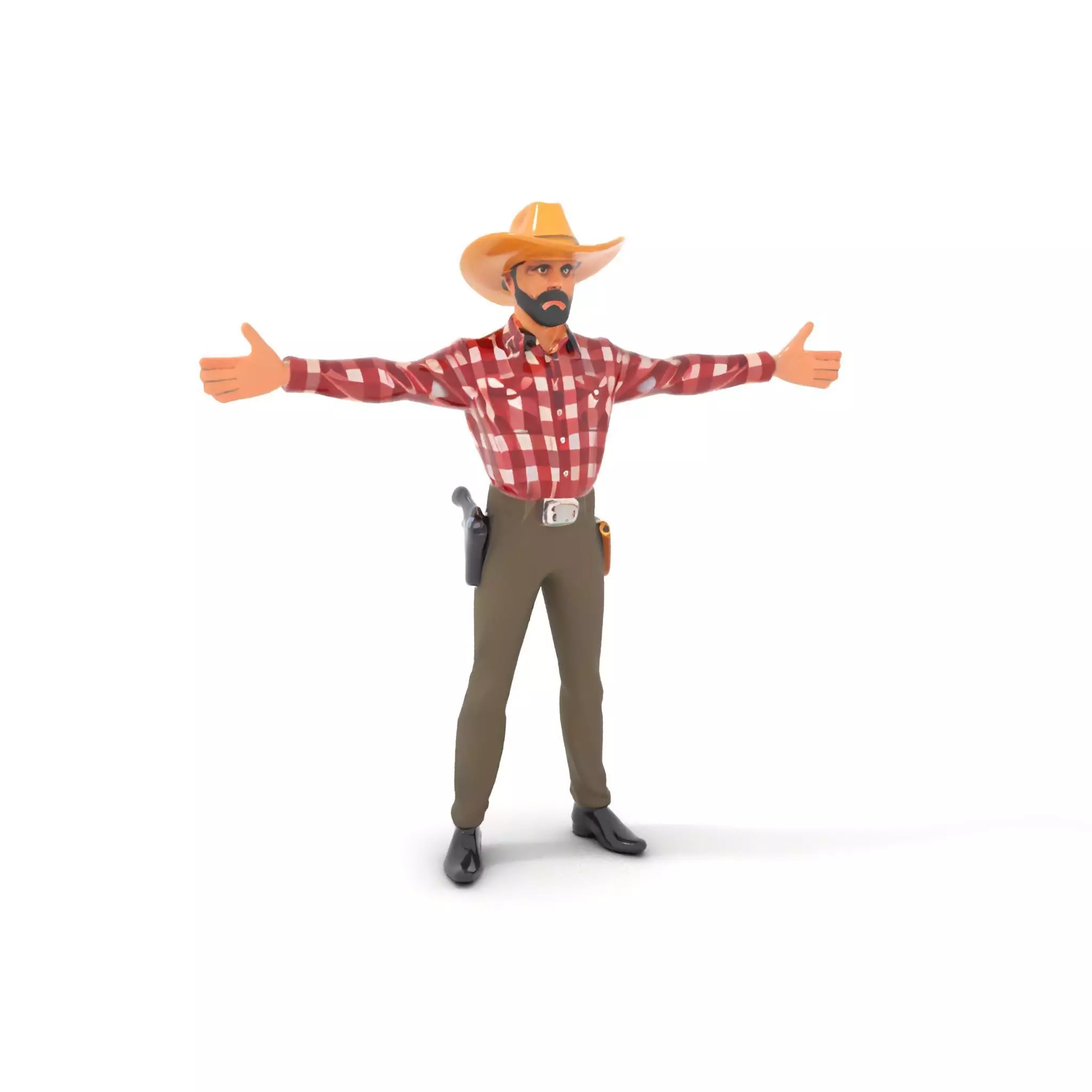 Cowboy Outfit Character model pack Low-poly 3D model_6