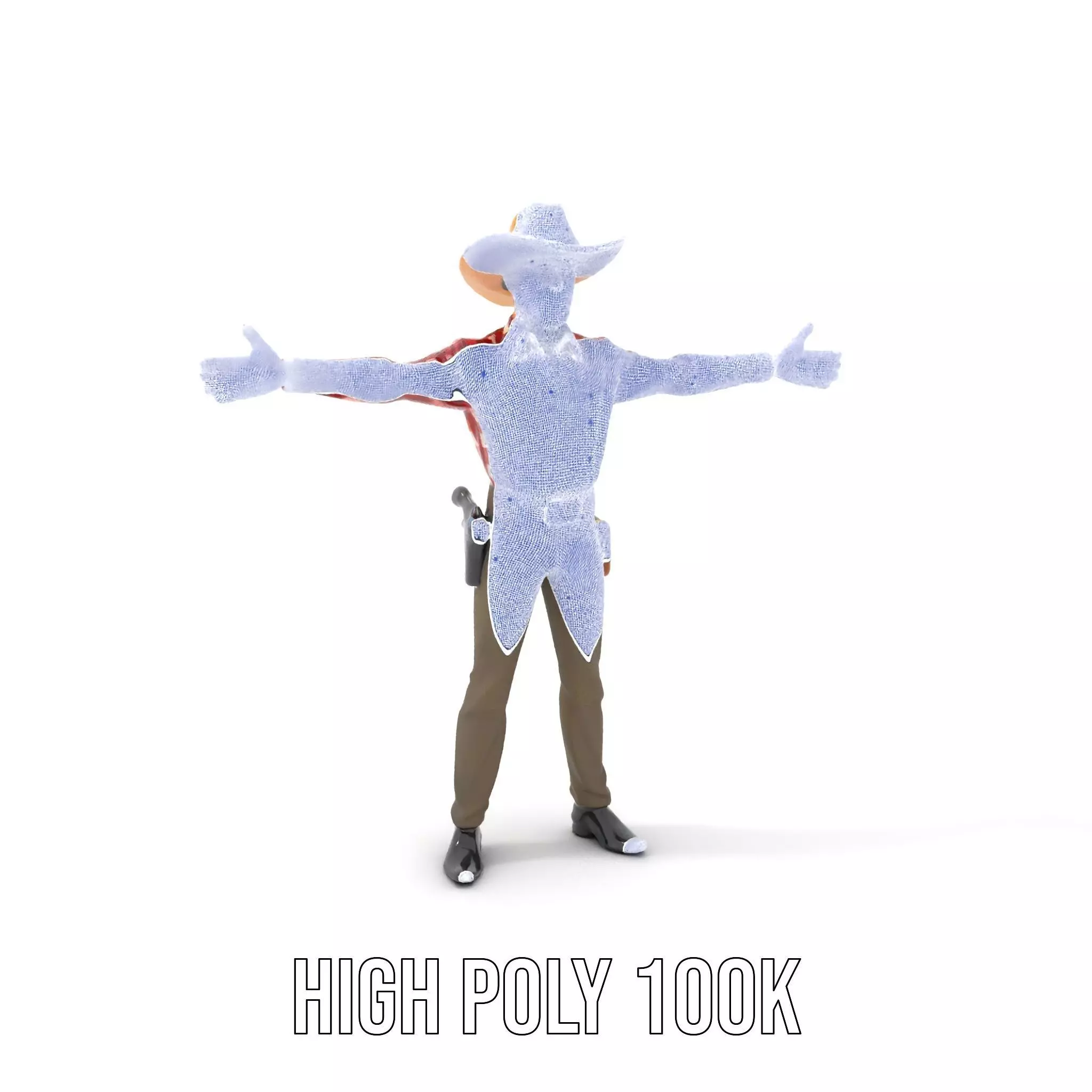 Cowboy Outfit Character model pack Low-poly 3D model_4