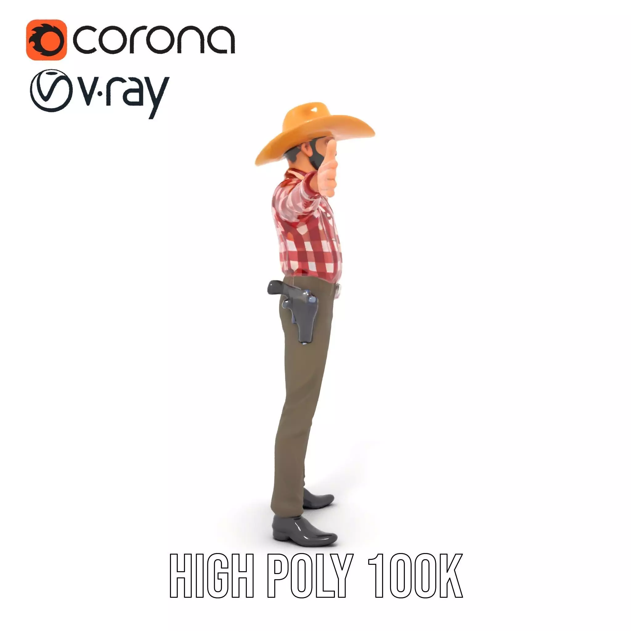 Cowboy Outfit Character model pack Low-poly 3D model_18