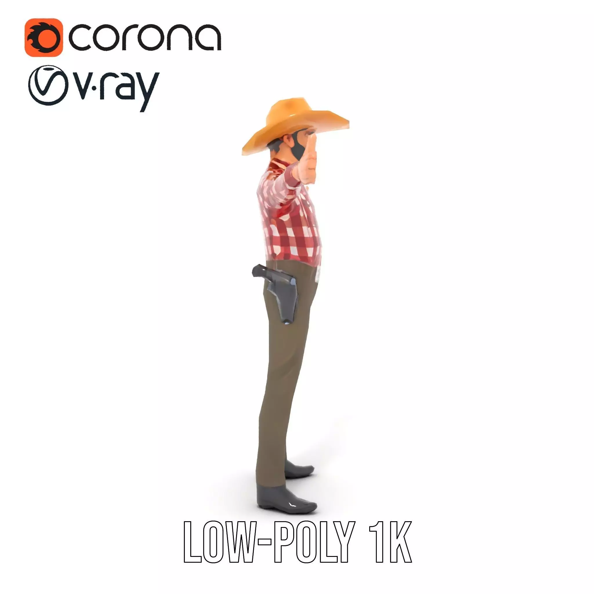 Cowboy Outfit Character model pack Low-poly 3D model_14