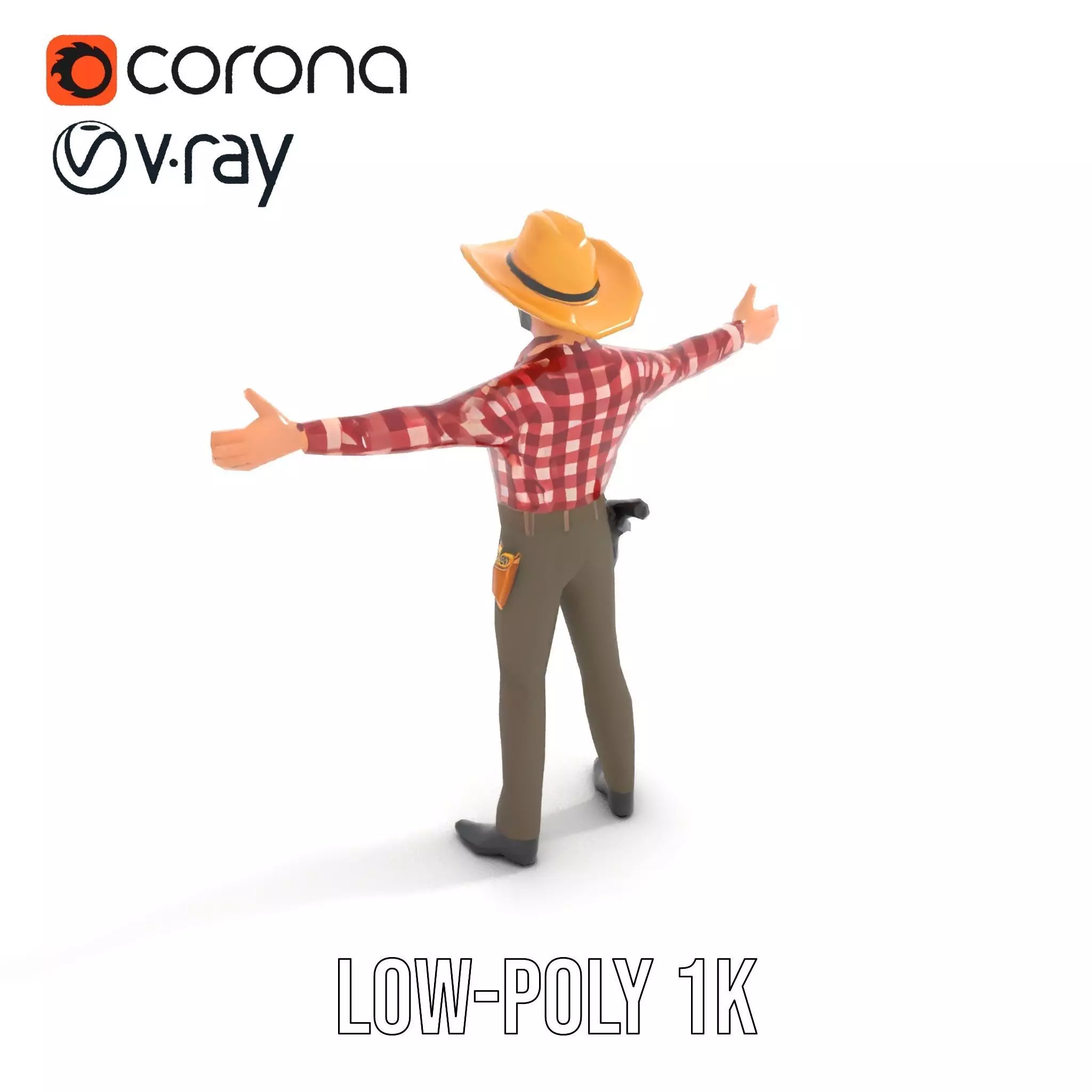 Cowboy Outfit Character model pack Low-poly 3D model_20
