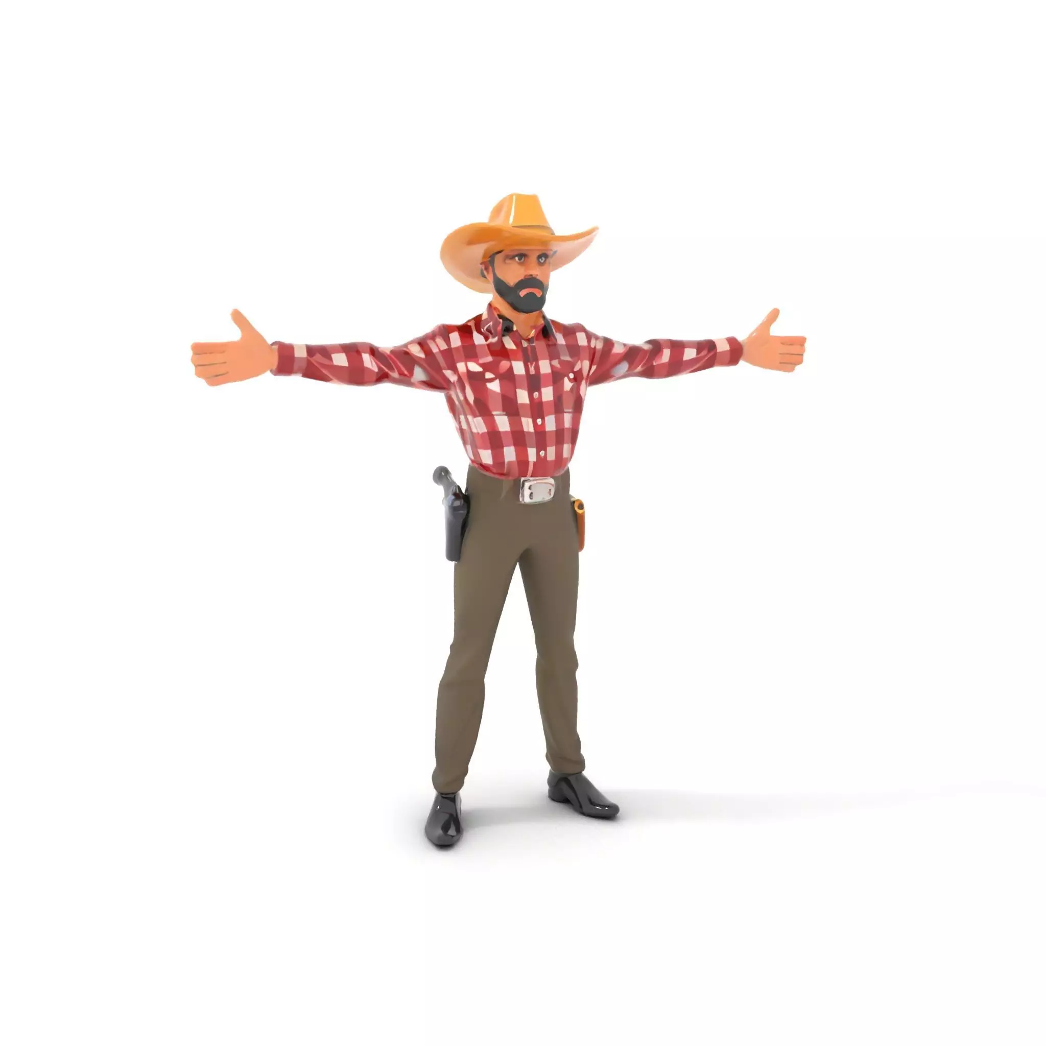 Cowboy Outfit Character model pack Low-poly 3D model_0