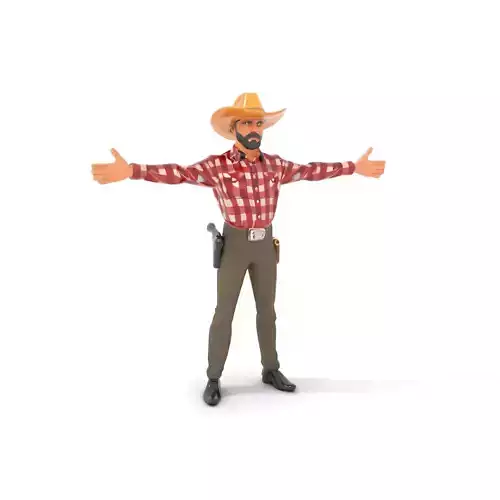 Cowboy Outfit Character model pack Low-poly 3D model